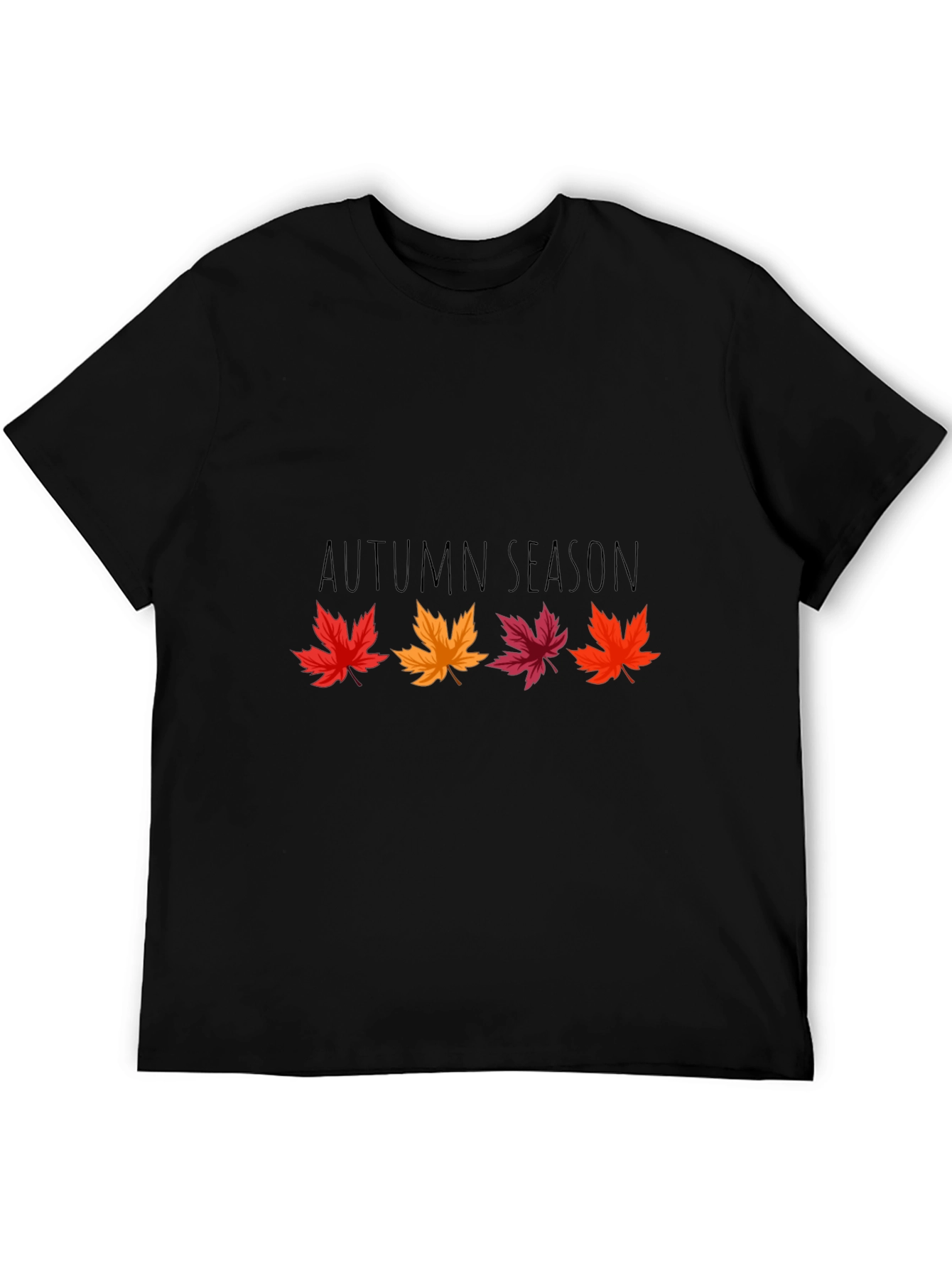 Autumn Season Black Graphic T-Shirt