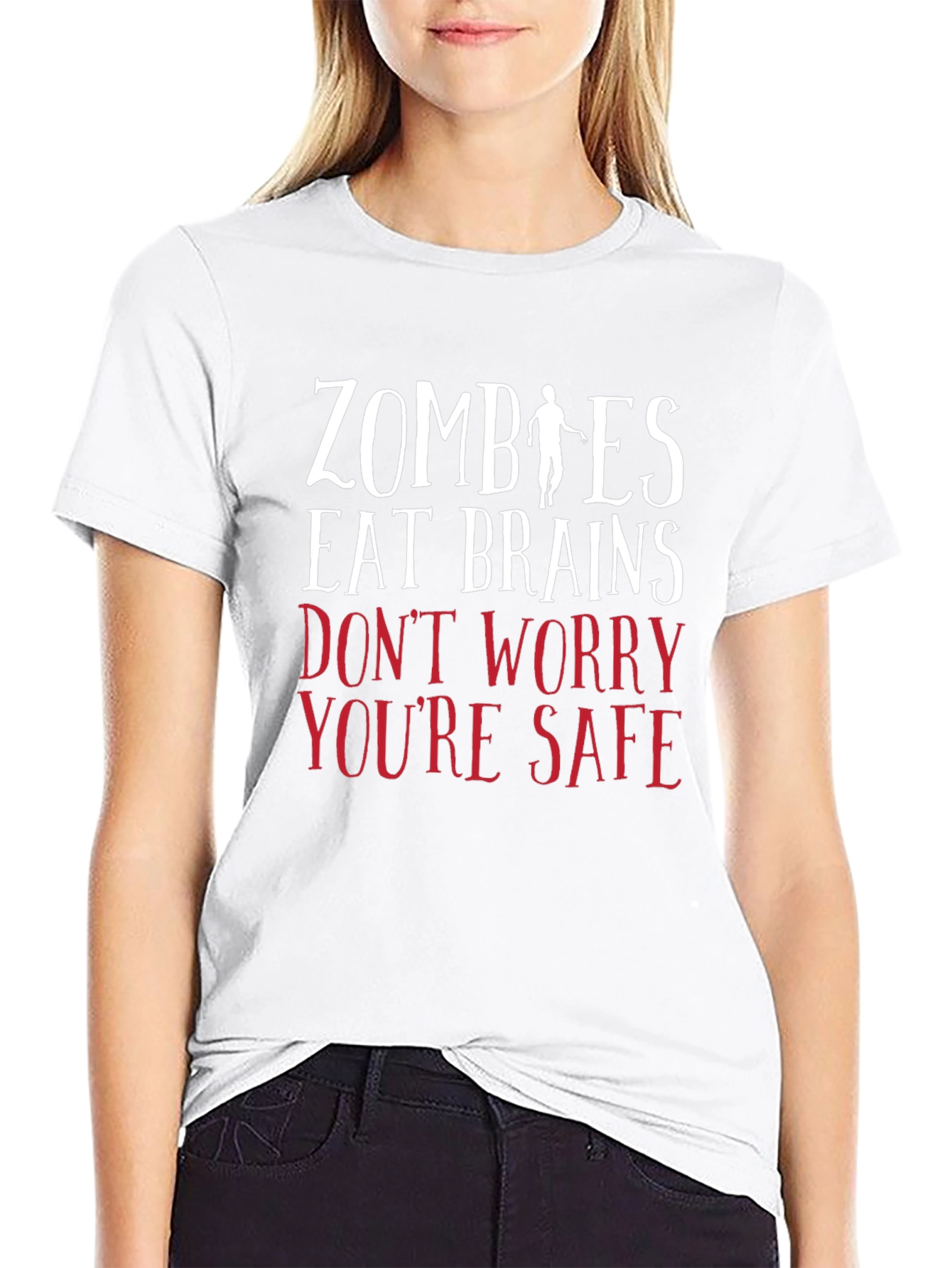 Zombies Eat Brains Funny Graphic T-Shirt