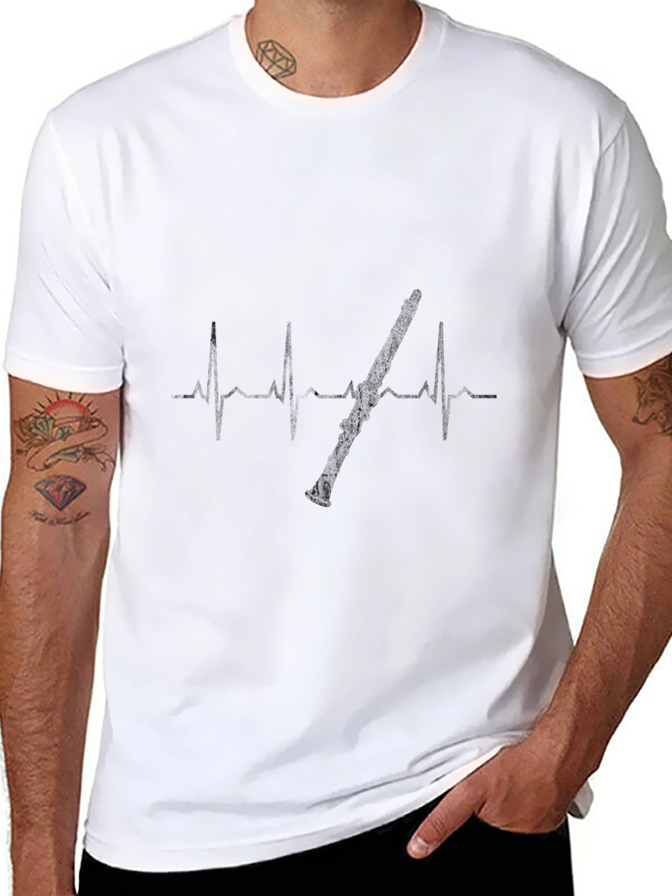 Clarinet Heartbeat T-Shirt - Music Lover Tee