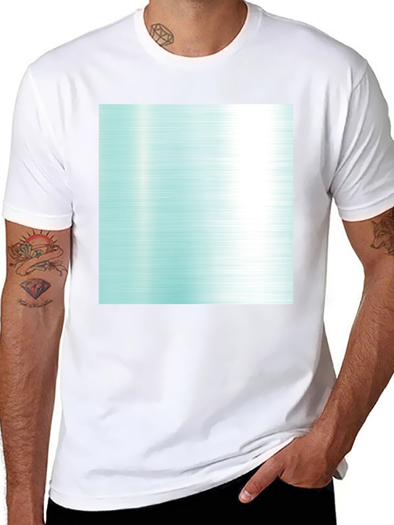 Modern Graphic Tee - Abstract Aqua Design