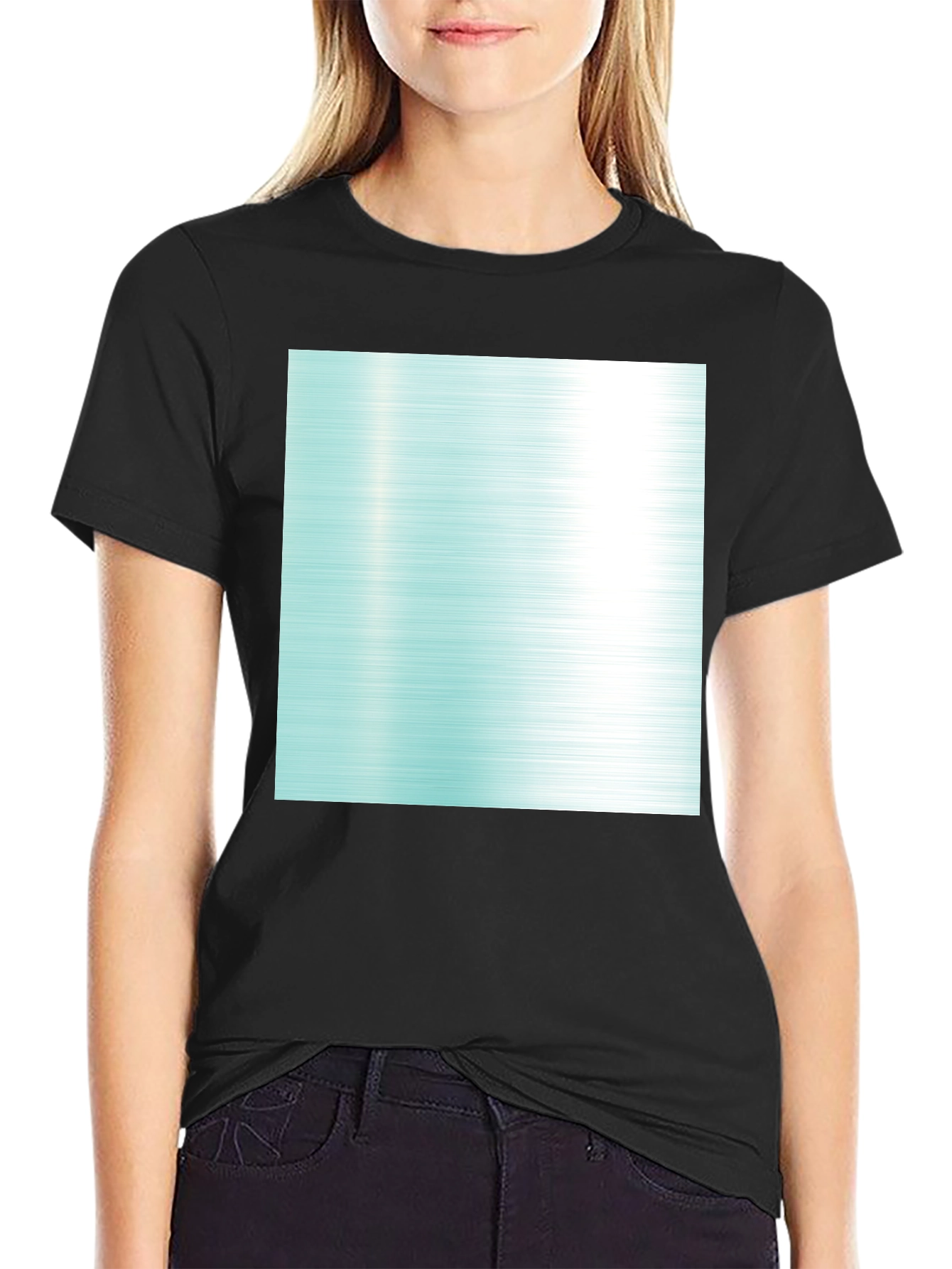 Modern Graphic Tee - Abstract Aqua Design