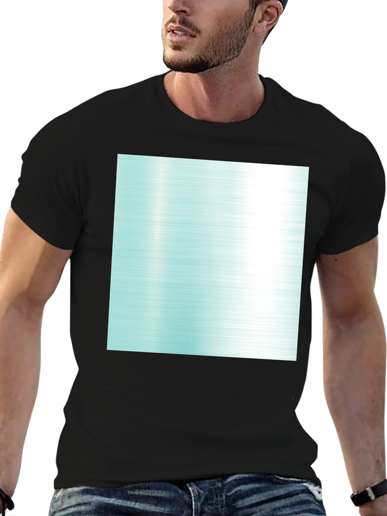 Modern Graphic Tee - Abstract Aqua Design