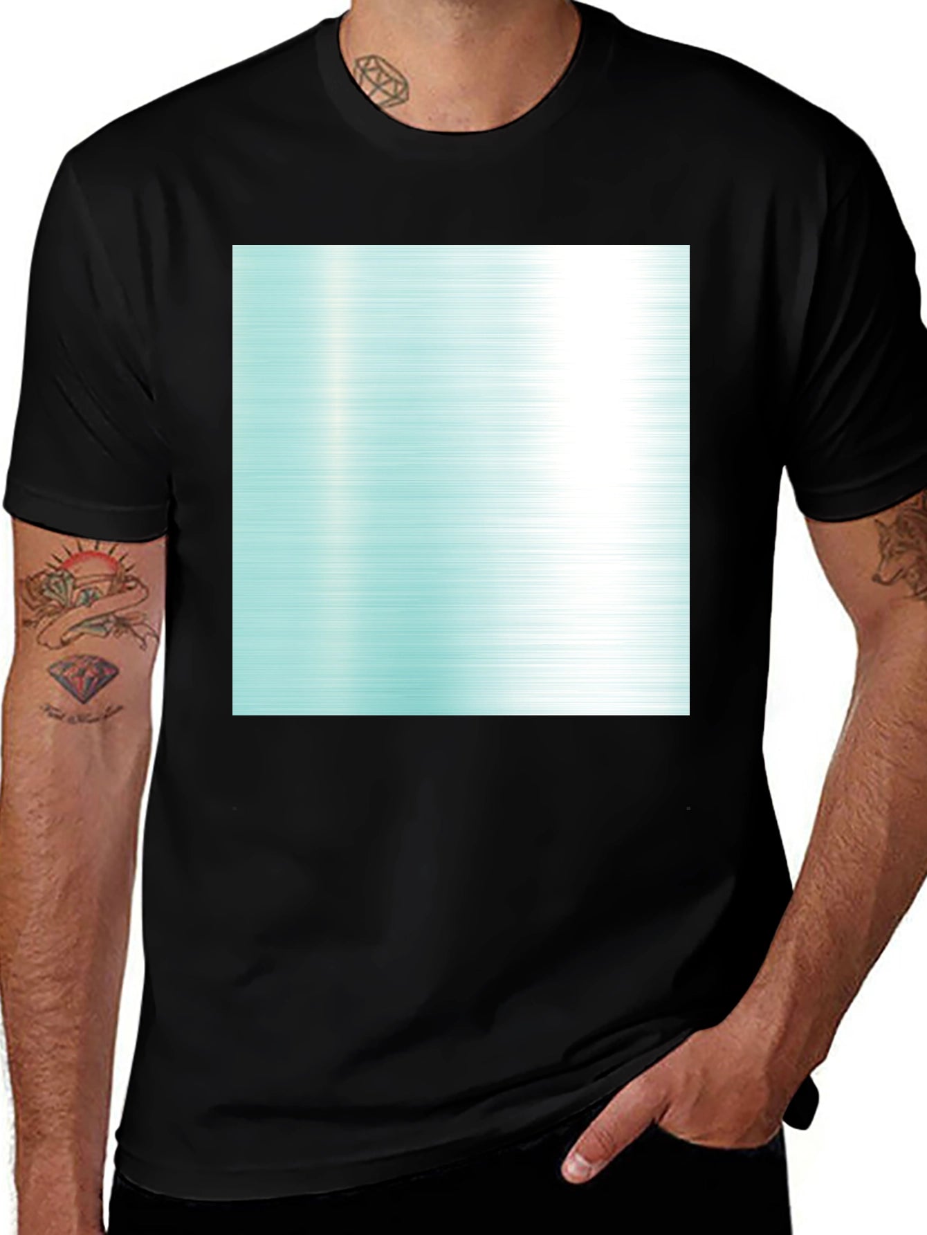 Modern Graphic Tee - Abstract Aqua Design
