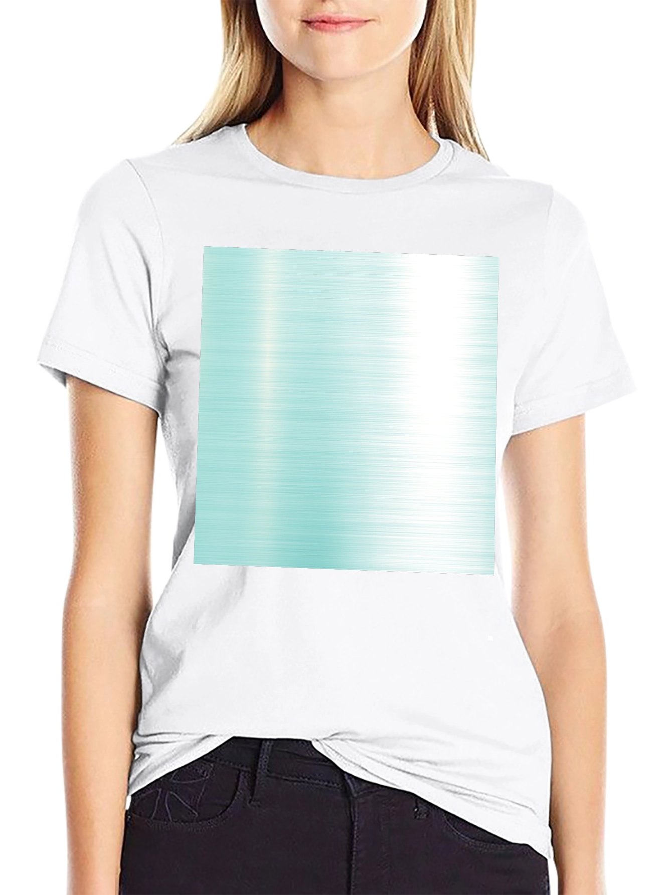 Modern Graphic Tee - Abstract Aqua Design