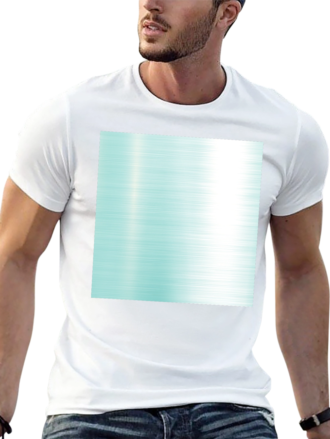 Modern Graphic Tee - Abstract Aqua Design