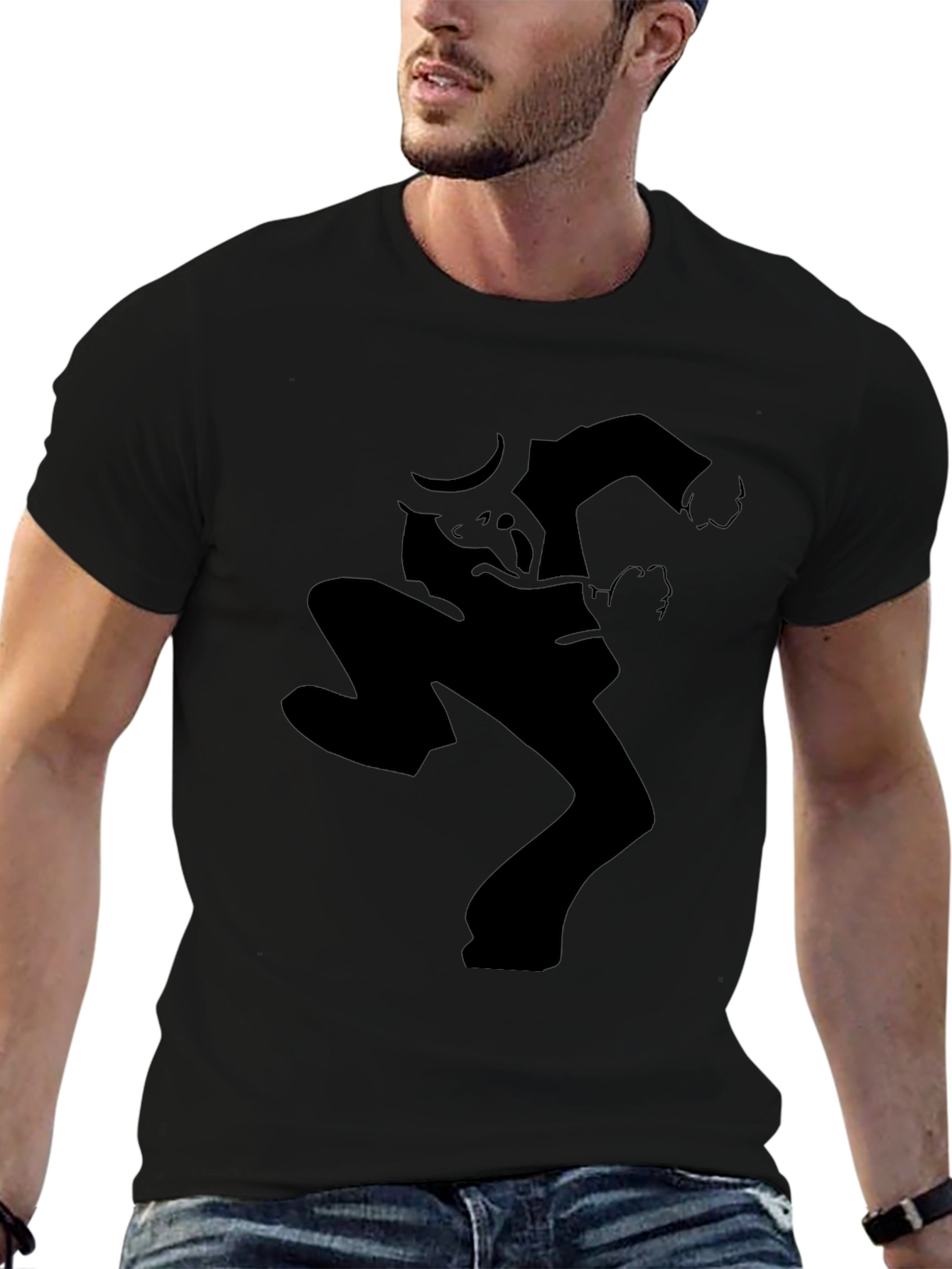 Silhouette Dance Graphic Tee - Black Casual Style
