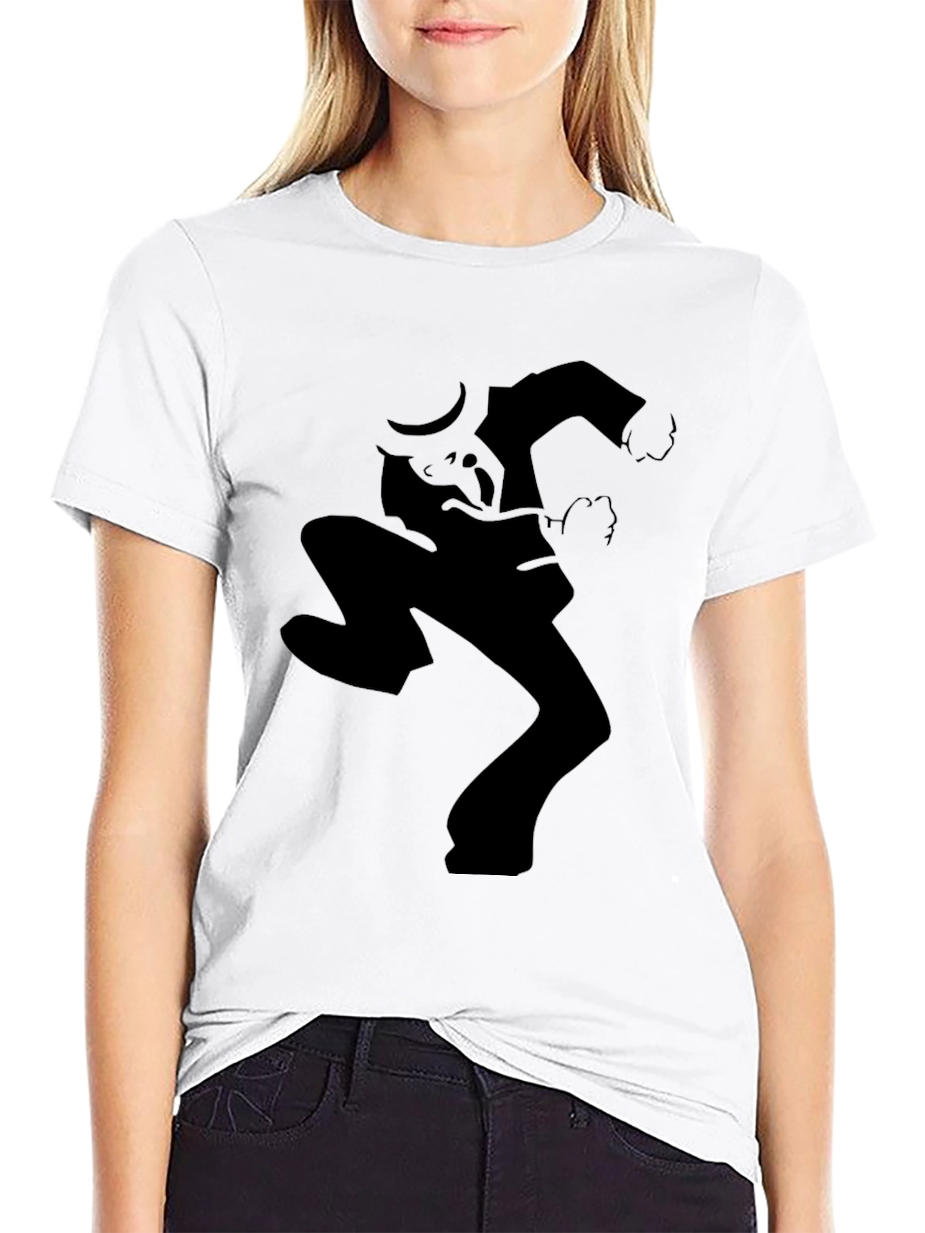 Silhouette Dance Graphic Tee - Black Casual Style
