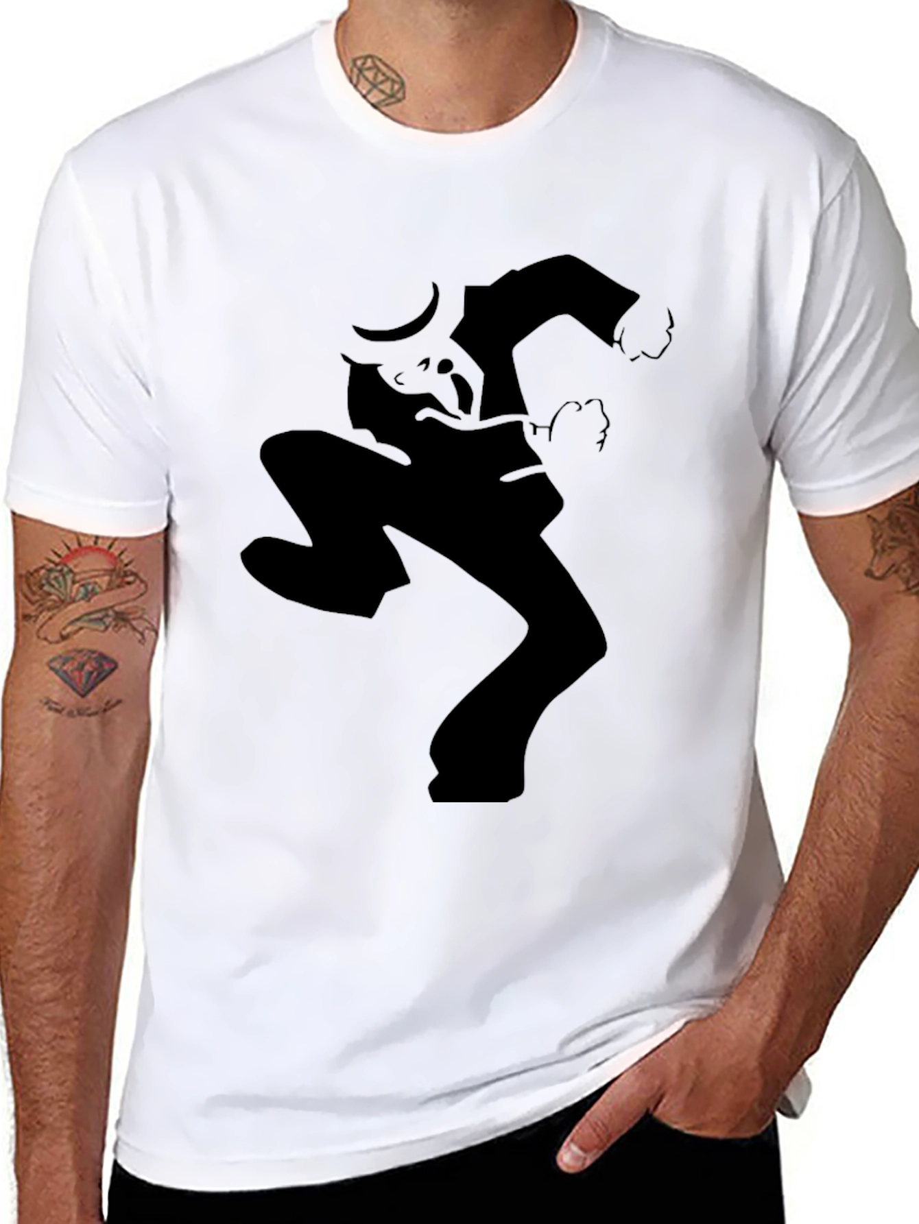 Silhouette Dance Graphic Tee - Black Casual Style