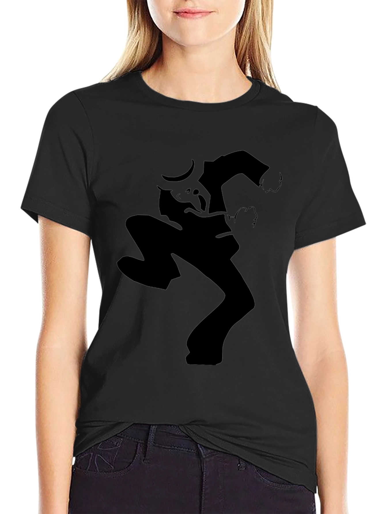 Silhouette Dance Graphic Tee - Black Casual Style