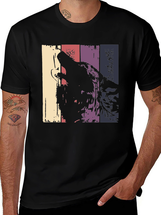 Vintage Wolf Graphic Tee - Retro Style T-Shirt