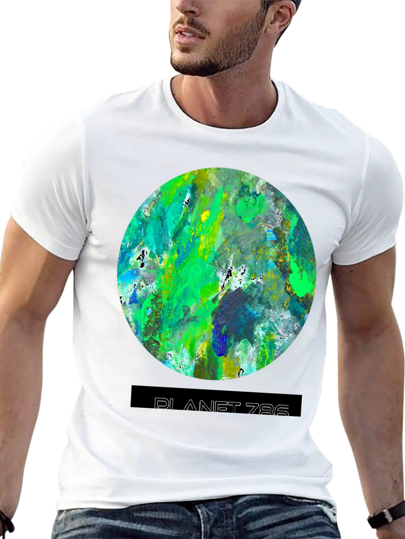 Planet 786 Graphic Tee - Modern Abstract Design