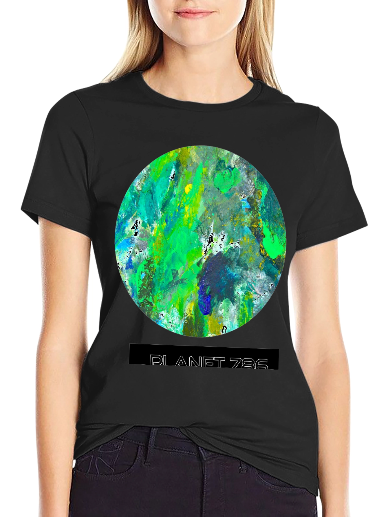 Planet 786 Graphic Tee - Modern Abstract Design