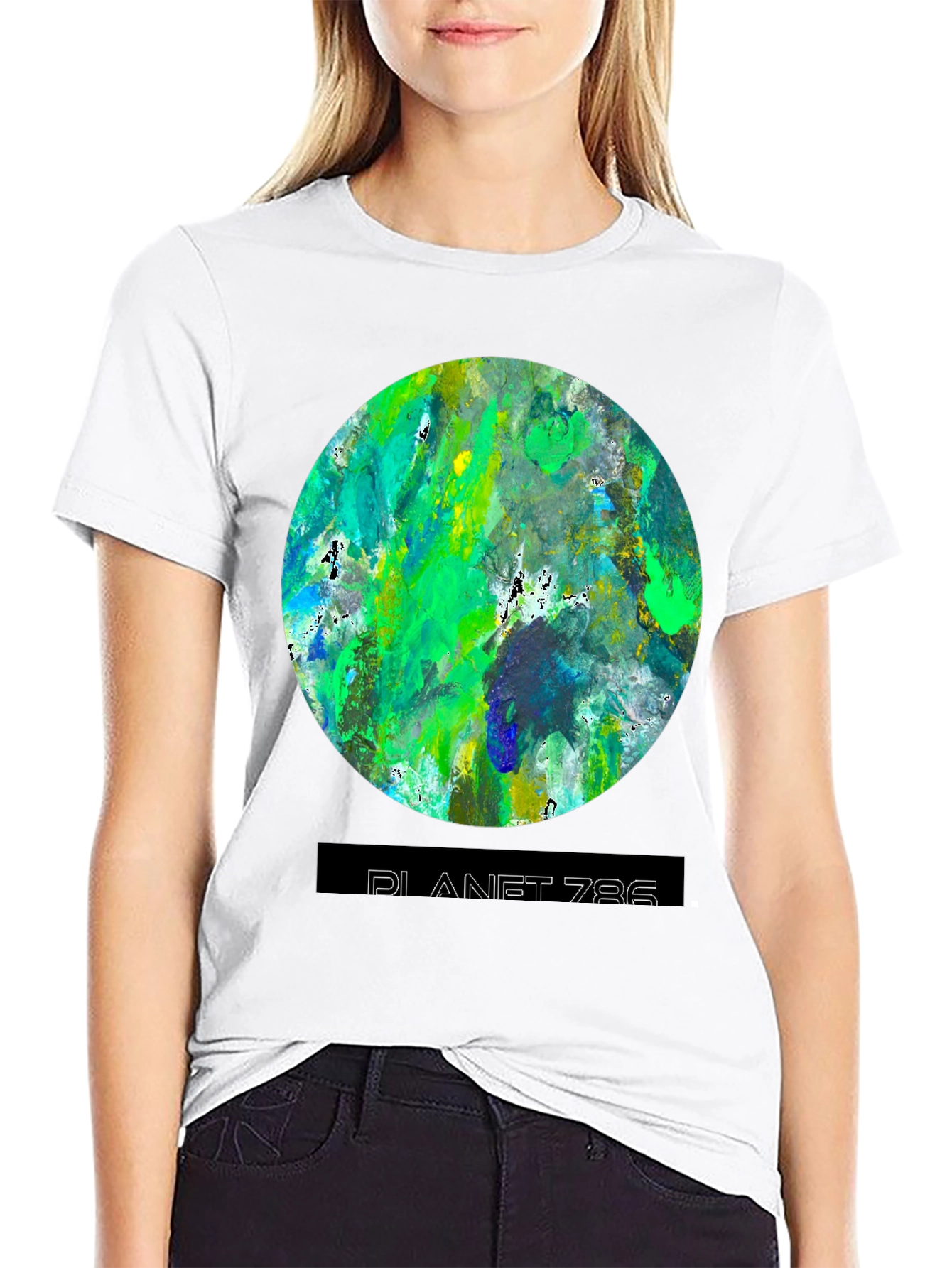 Planet 786 Graphic Tee - Modern Abstract Design