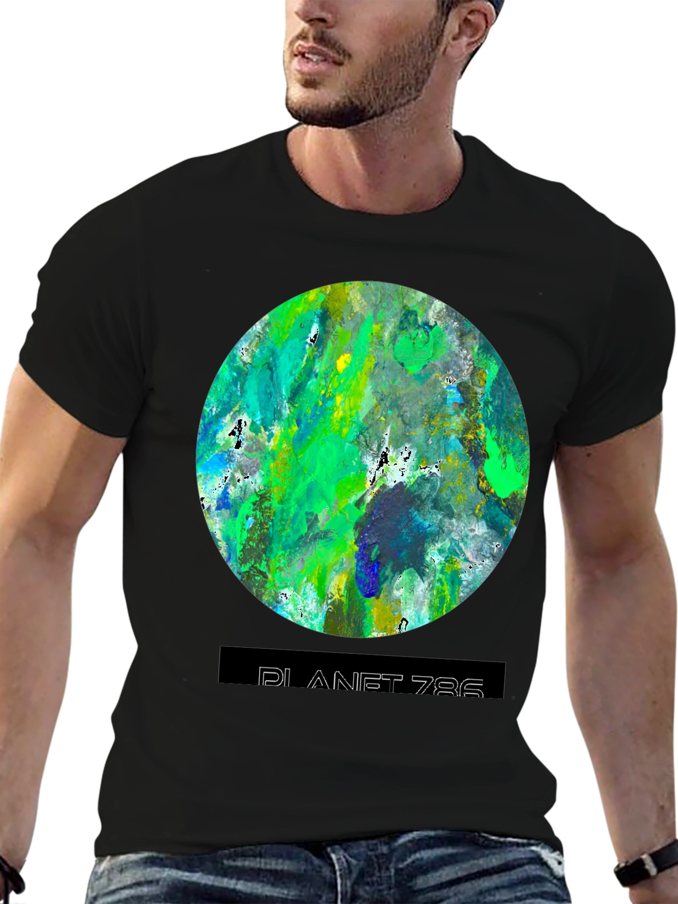Planet 786 Graphic Tee - Modern Abstract Design