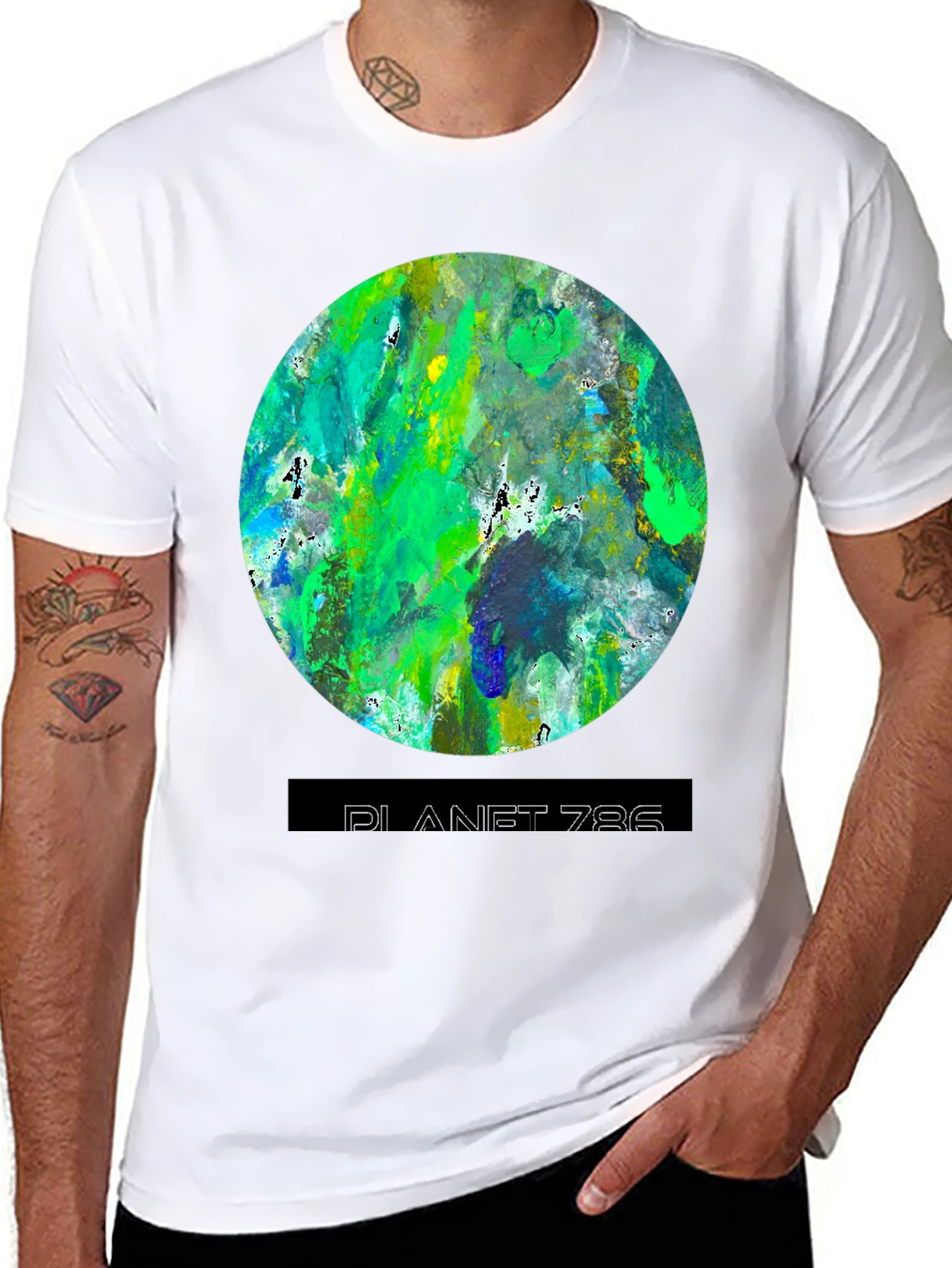 Planet 786 Graphic Tee - Modern Abstract Design