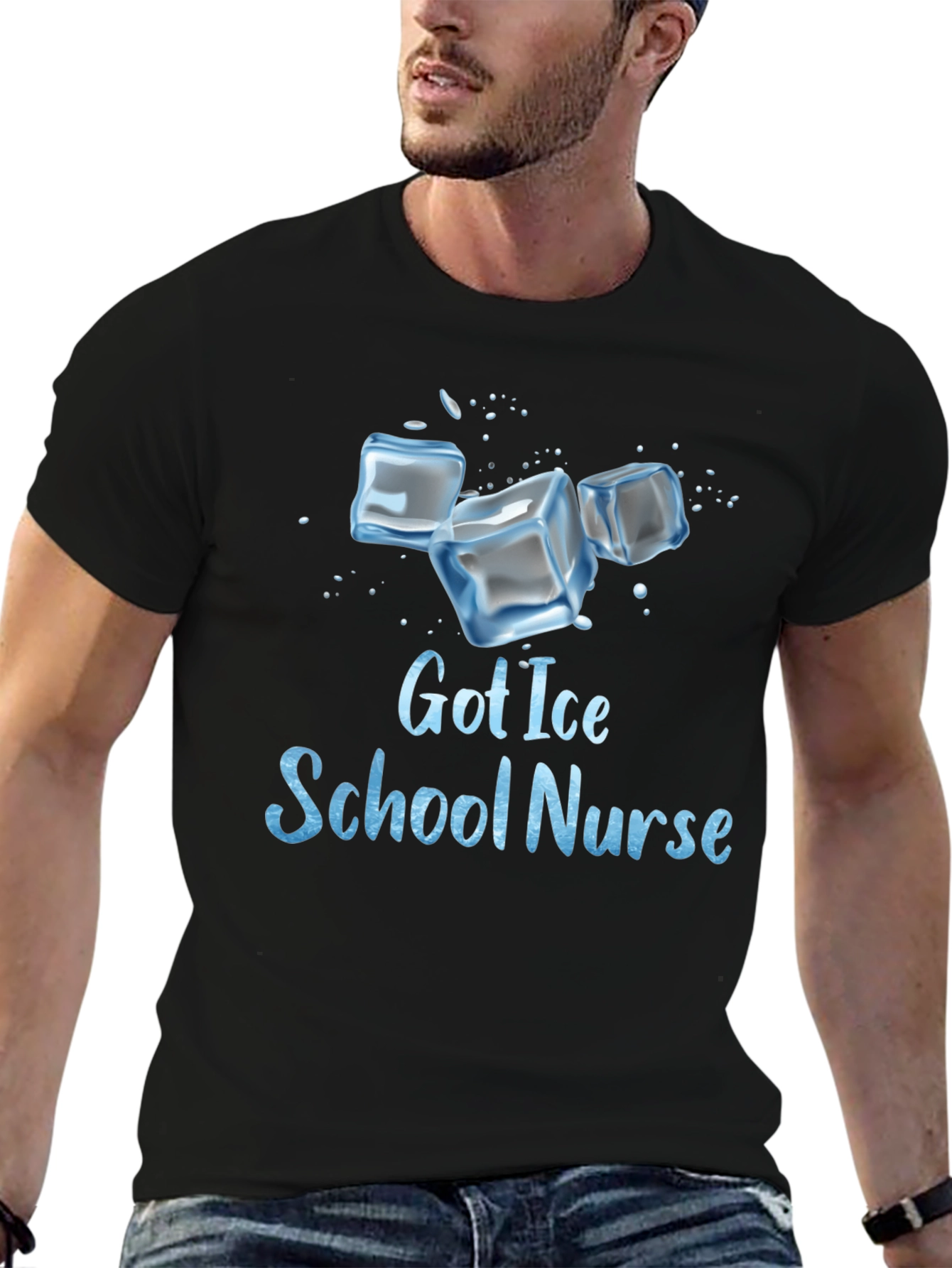 Got Ice School Nurse T-Shirt - Black Cotton Tee