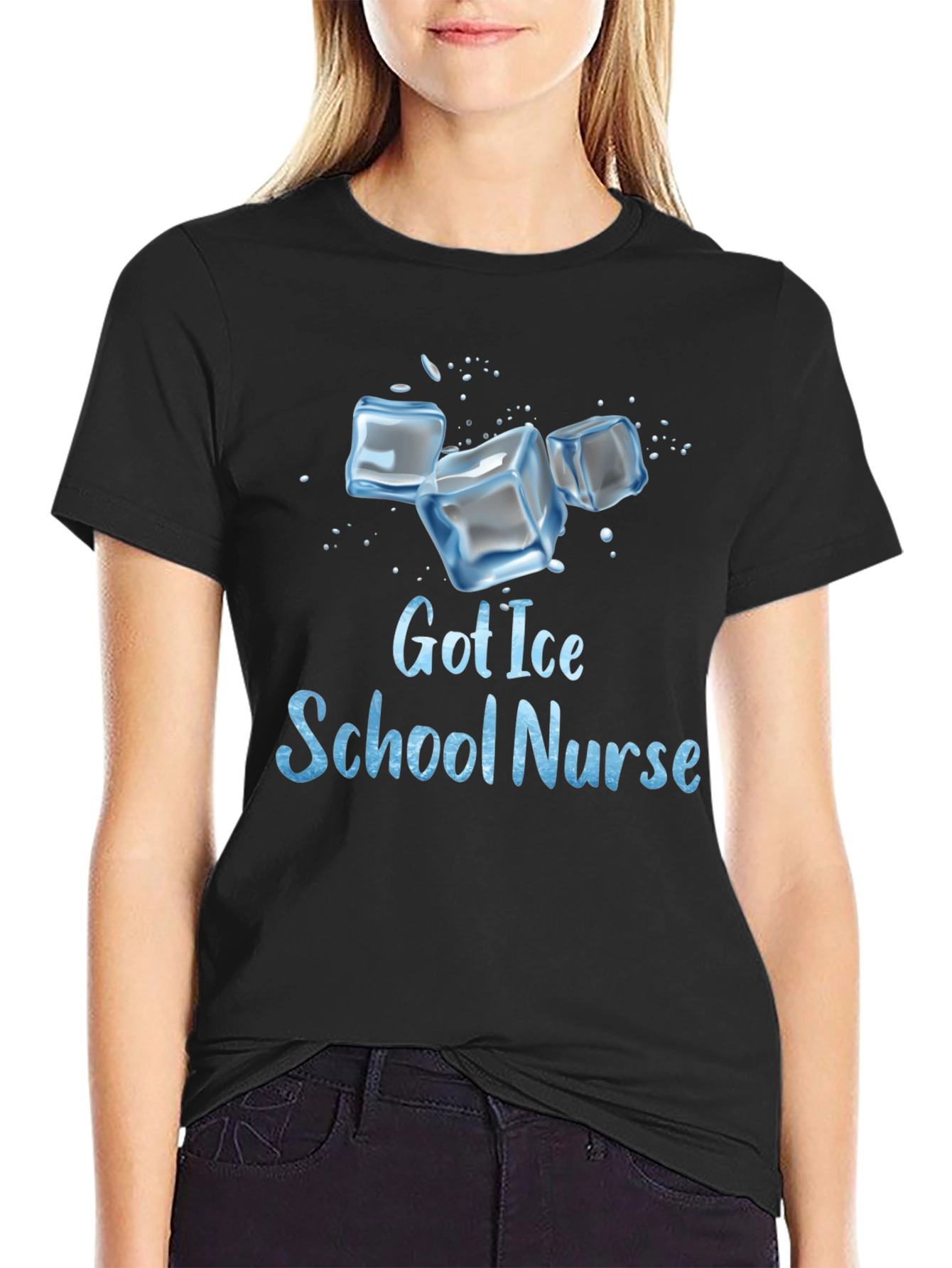 Got Ice School Nurse T-Shirt - Black Cotton Tee