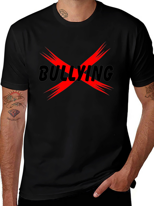 Anti-Bullying T-Shirt - Black Tee with Bold Red X Design