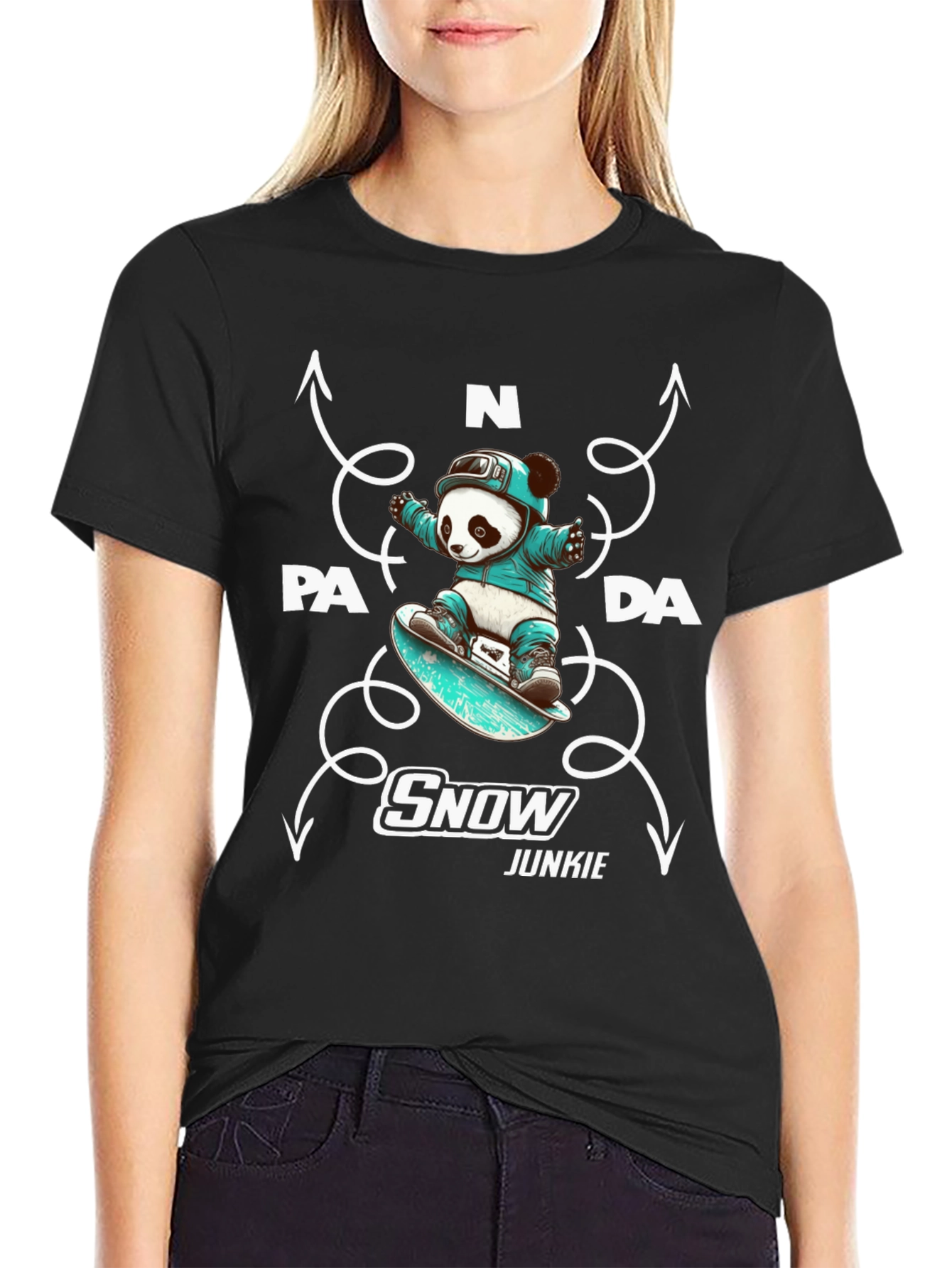 Panda Snow Junkie T-Shirt