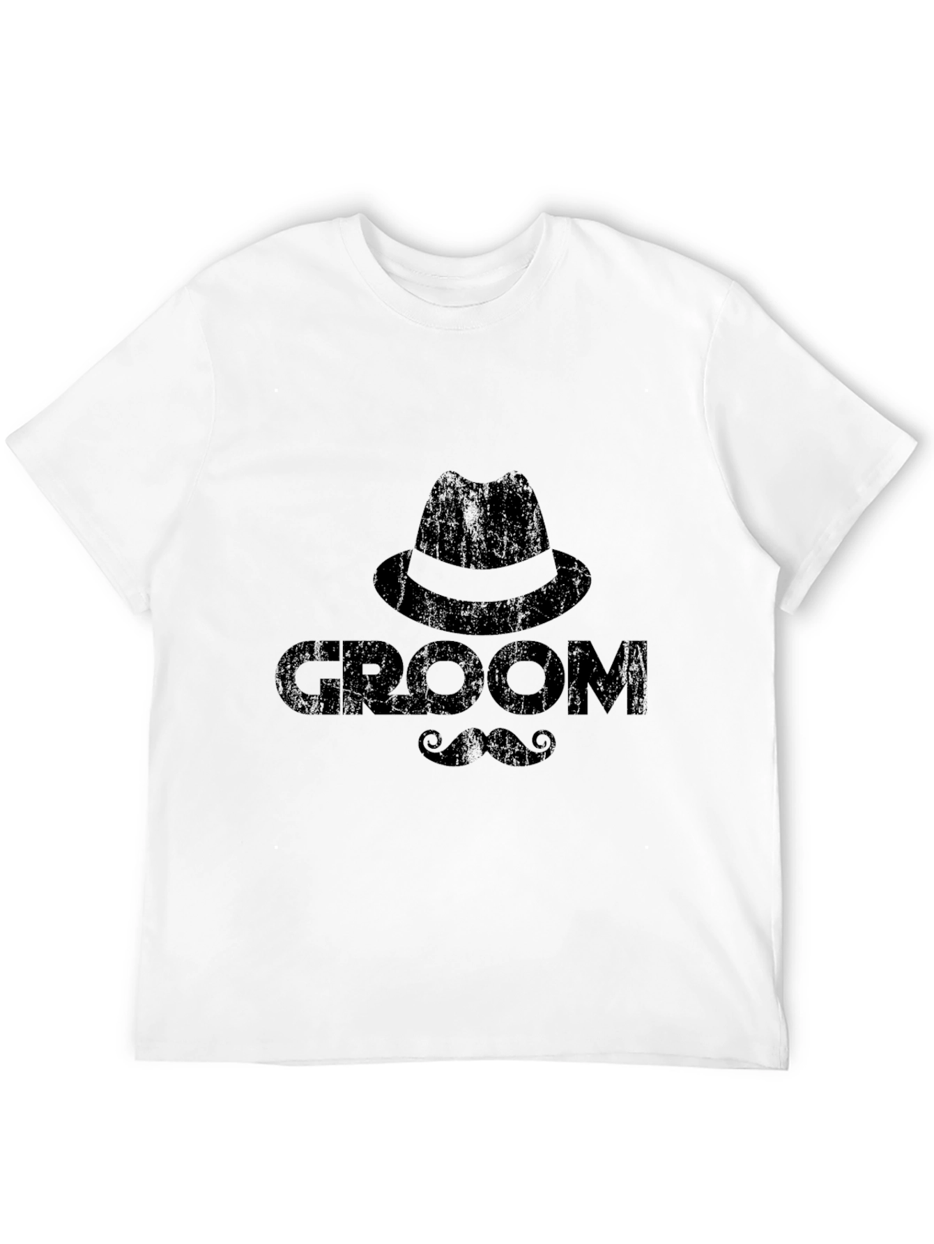 Groom T-Shirt - Hat & Mustache Design