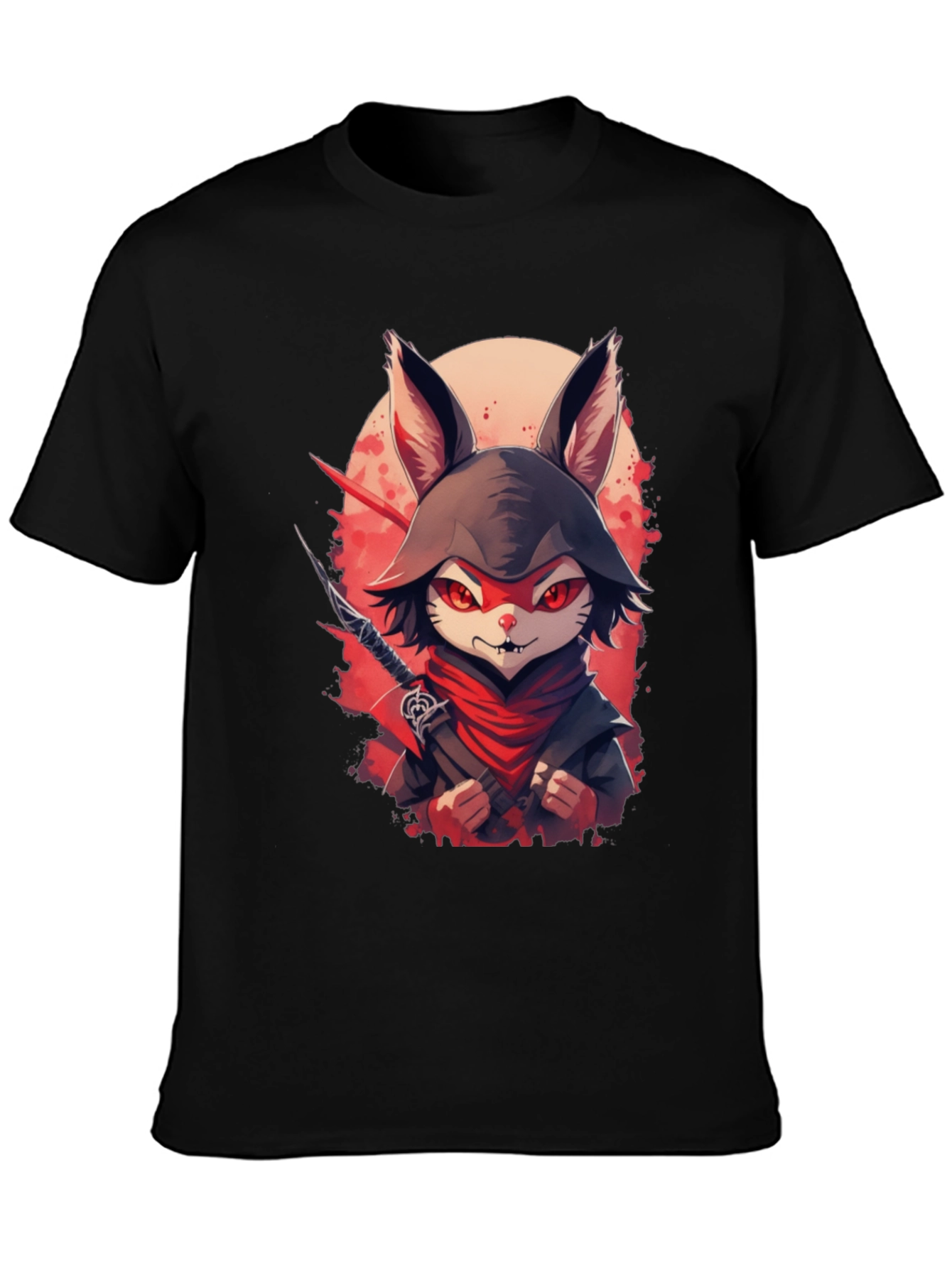 Ninja Rabbit Graphic Tee - Mens Black T-Shirt
