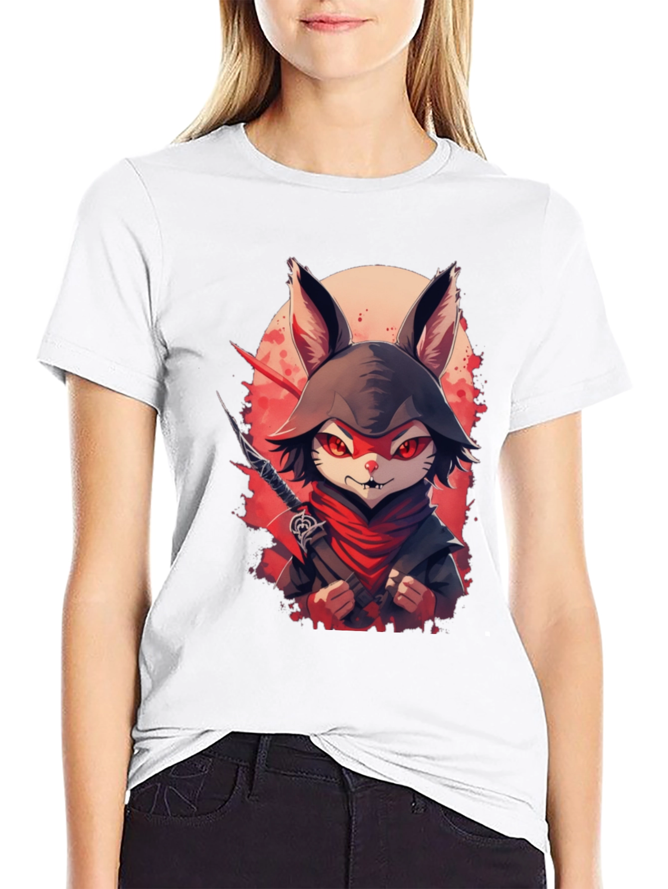 Ninja Rabbit Graphic Tee - Mens Black T-Shirt