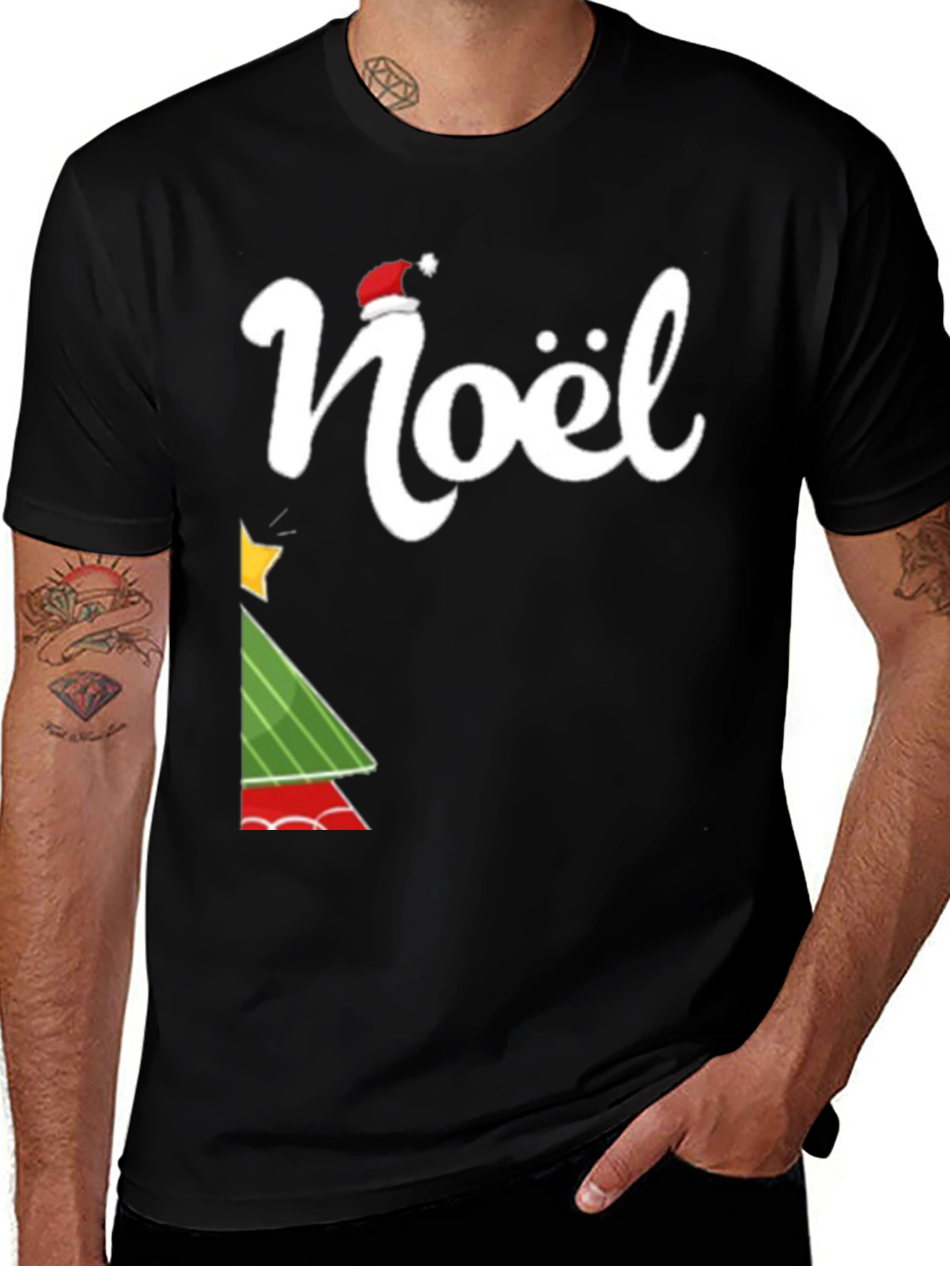 Noel Christmas Tree Graphic Tee - Holiday T-Shirt