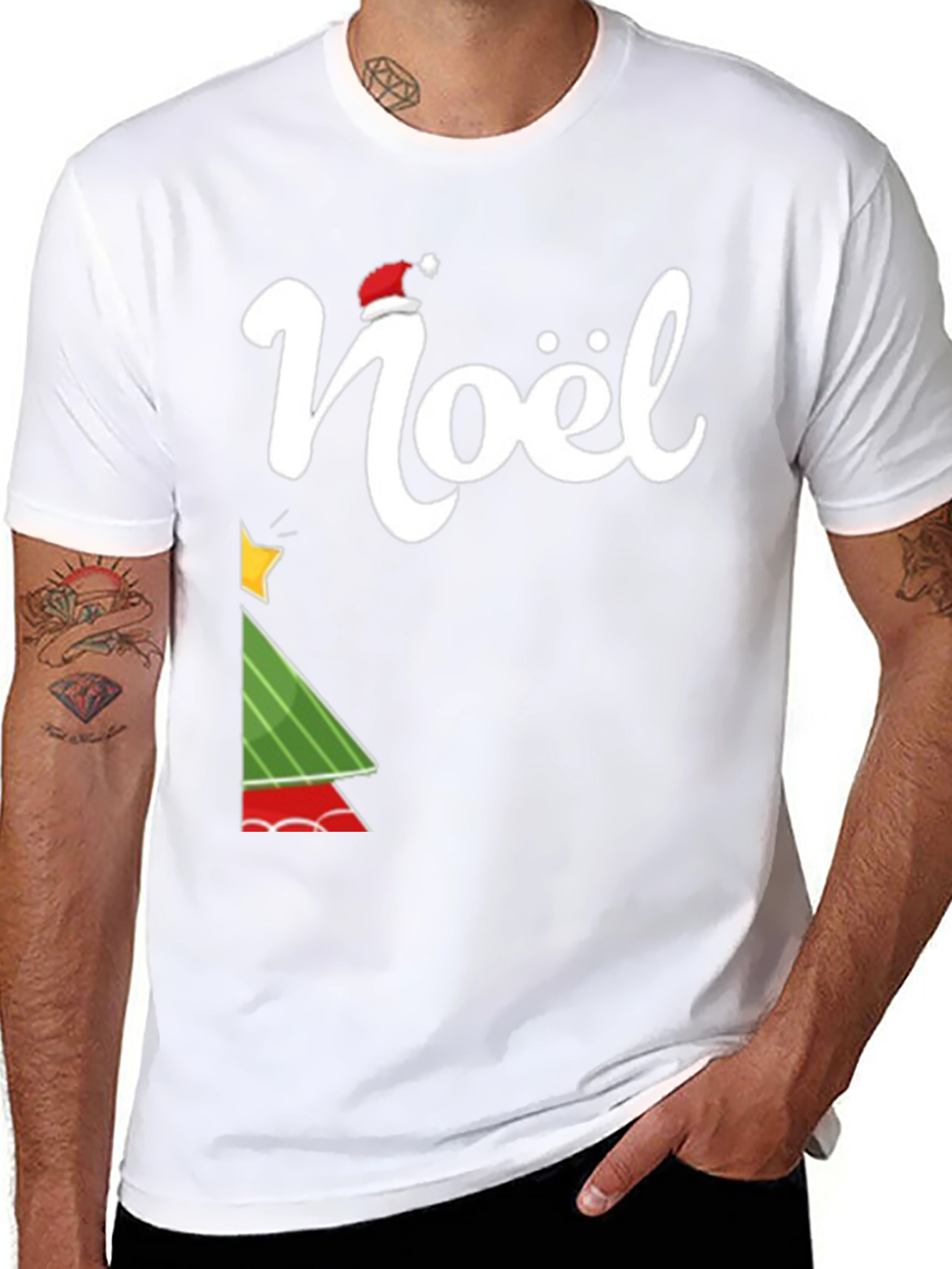Noel Christmas Tree Graphic Tee - Holiday T-Shirt