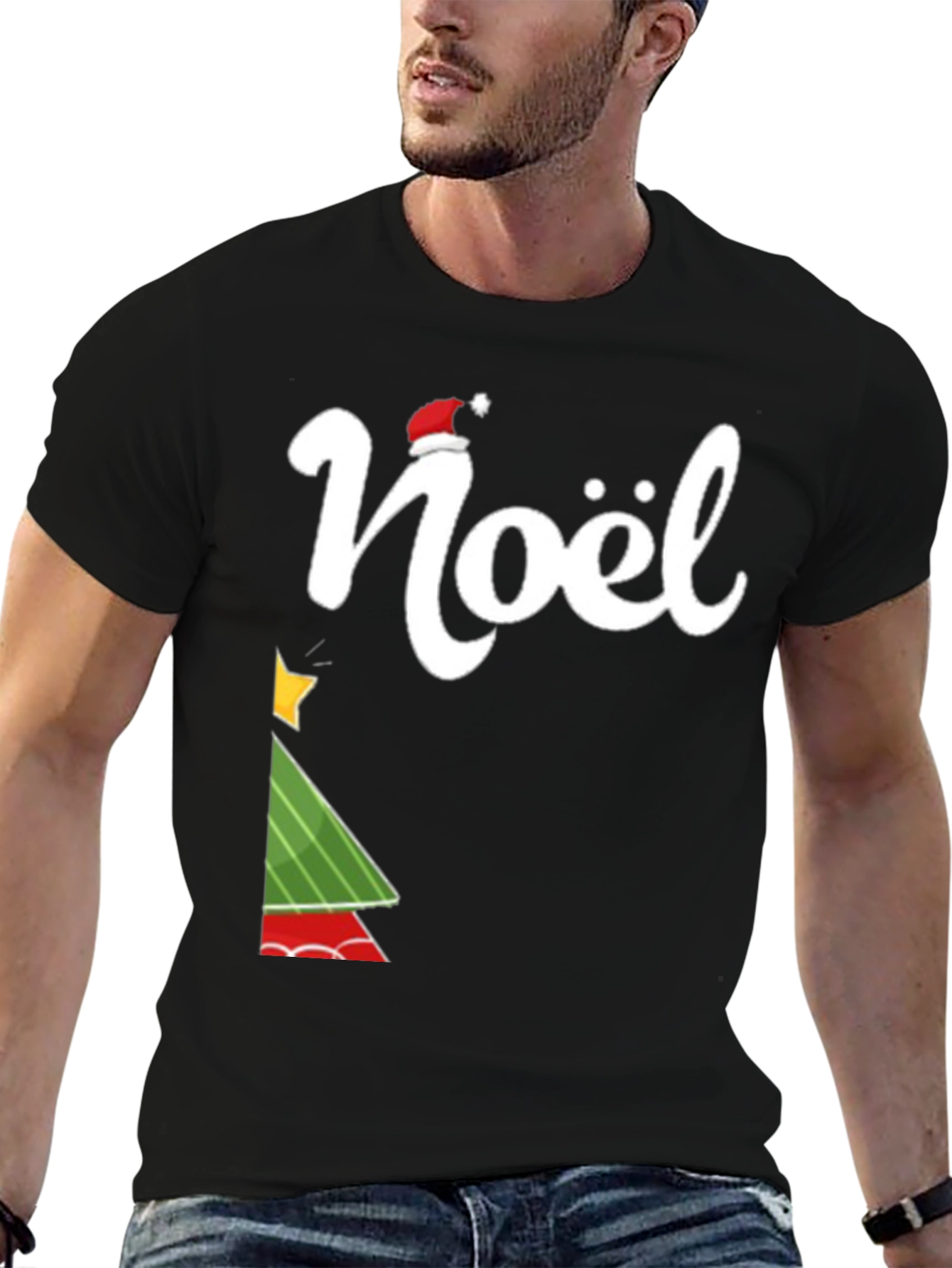 Noel Christmas Tree Graphic Tee - Holiday T-Shirt