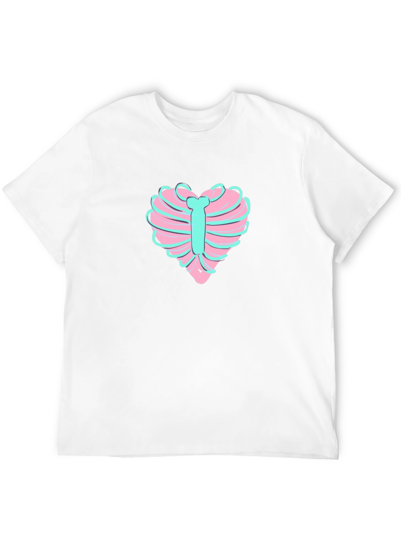 Heart Ribcage Graphic Tee - Unique Design