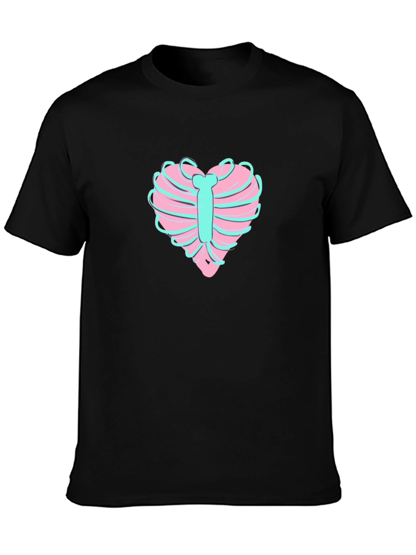 Heart Ribcage Graphic Tee - Unique Design