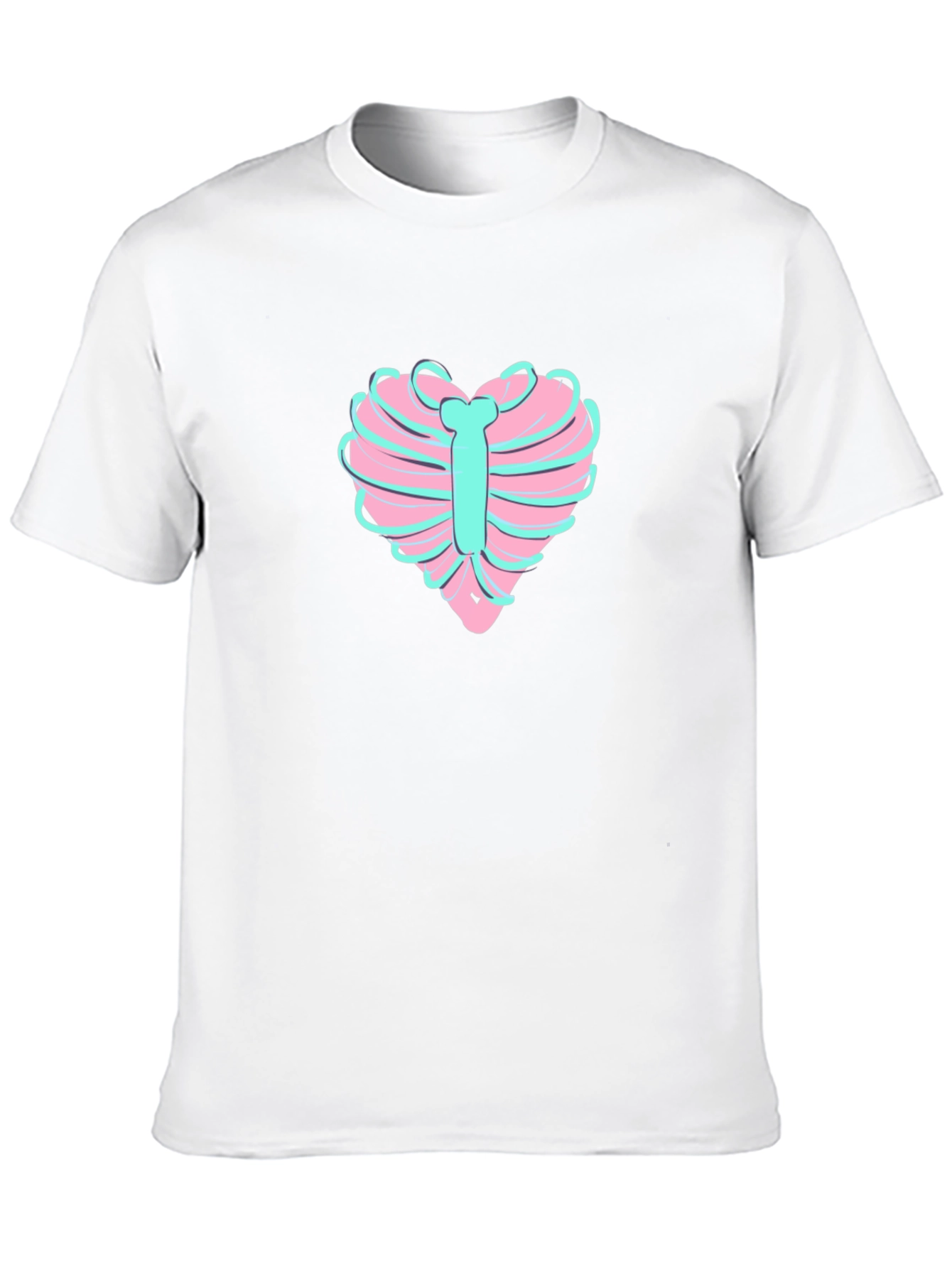 Heart Ribcage Graphic Tee - Unique Design
