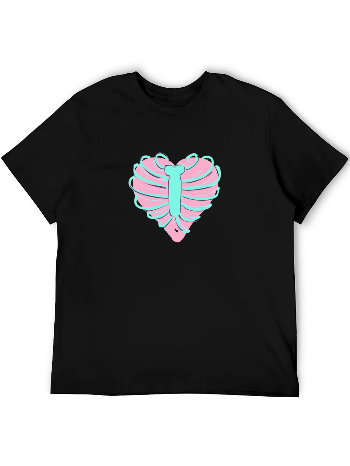 Heart Ribcage Graphic Tee - Unique Design