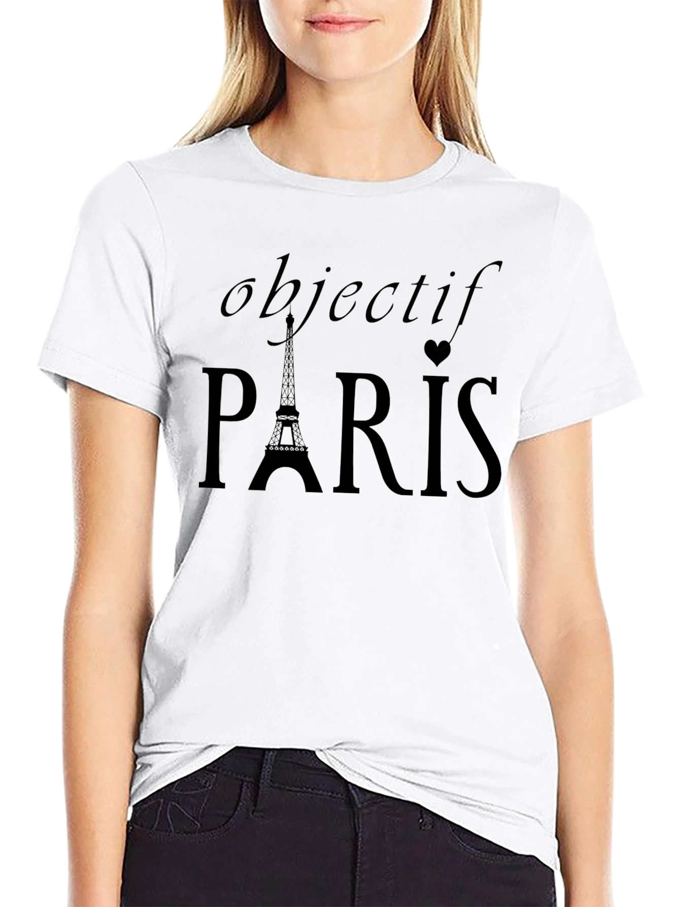 Objectif Paris Black Graphic T-Shirt