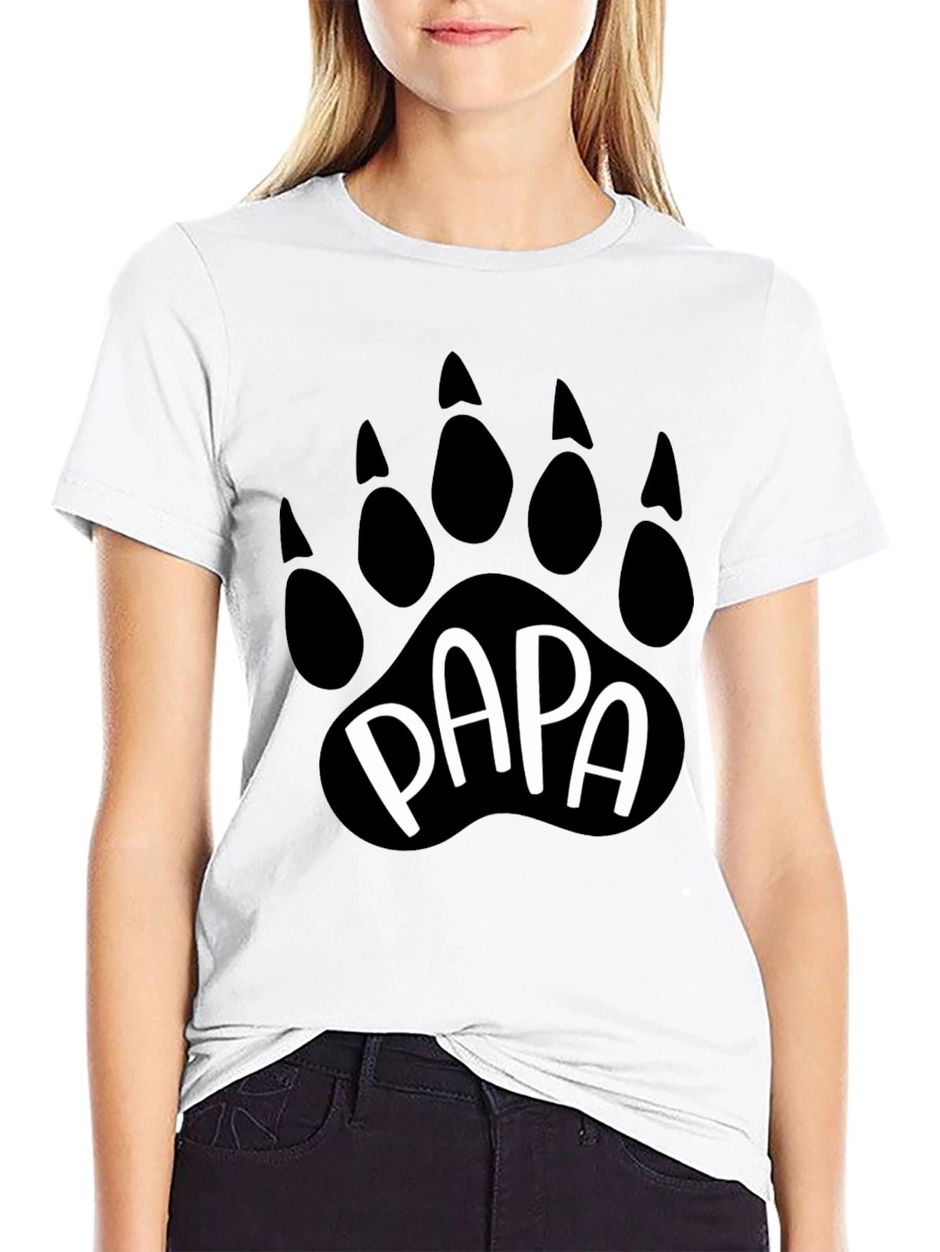 Papa Bear Paw Print Graphic T-Shirt