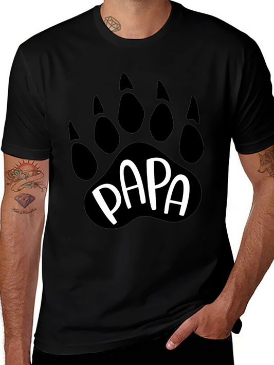 Papa Bear Paw Print Graphic T-Shirt