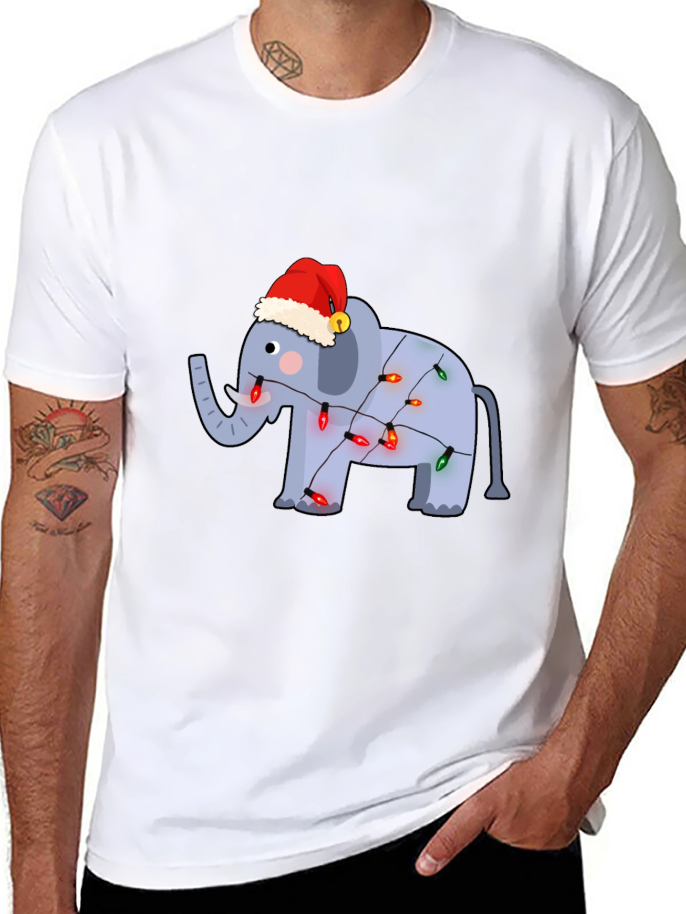 Festive Elephant Christmas T-Shirt