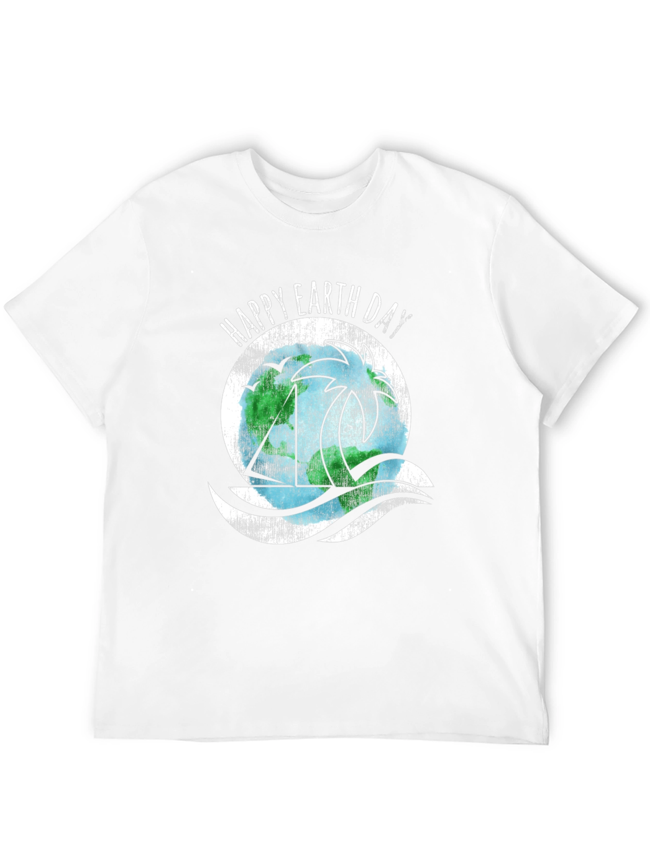 Happy Earth Day T-Shirt - Black Cotton Blend