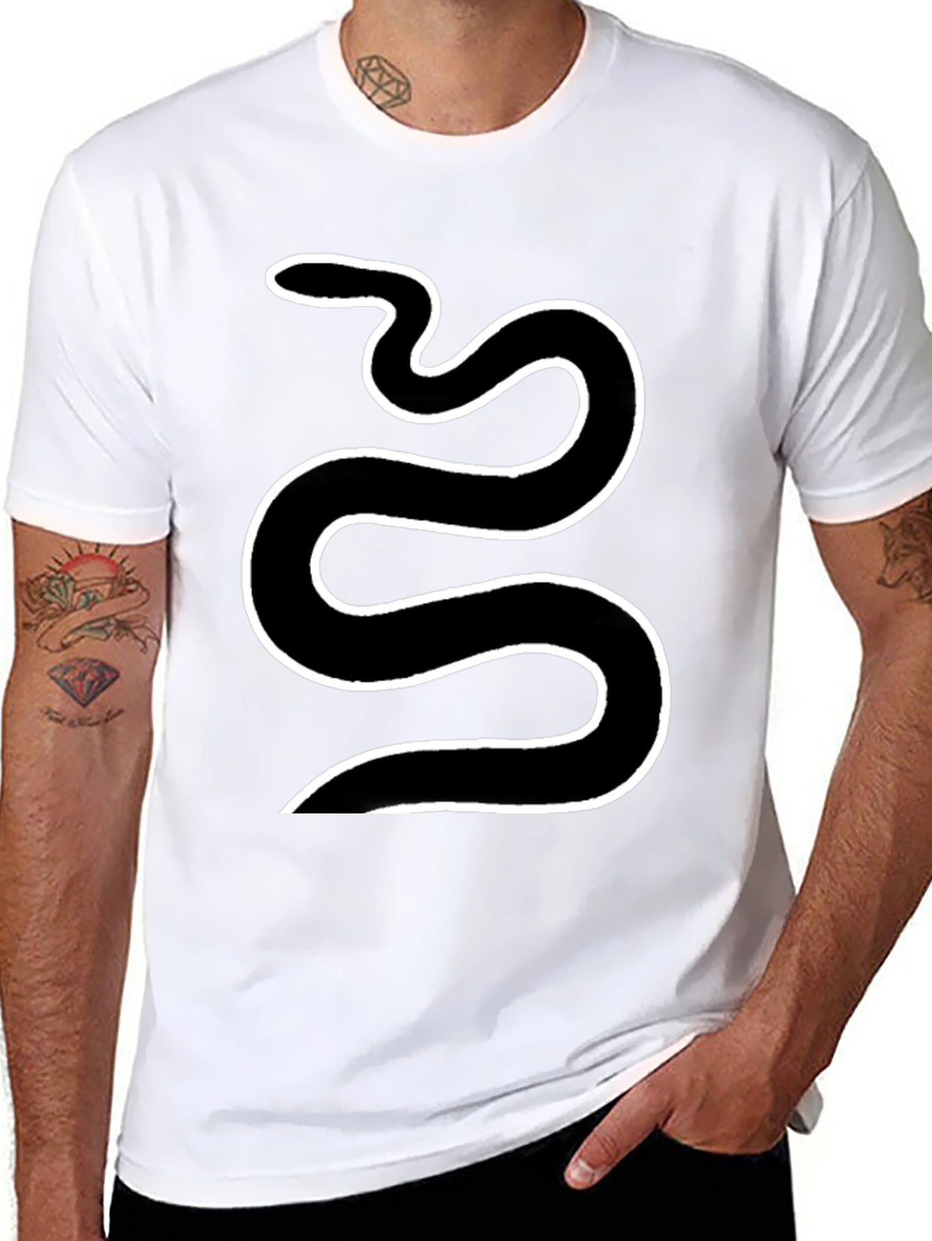 Black Snake Graphic Tee - Cool Serpent Design