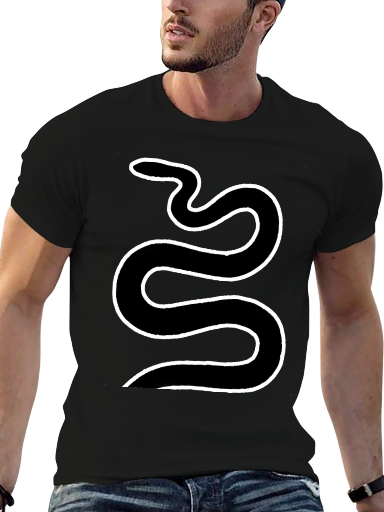 Black Snake Graphic Tee - Cool Serpent Design