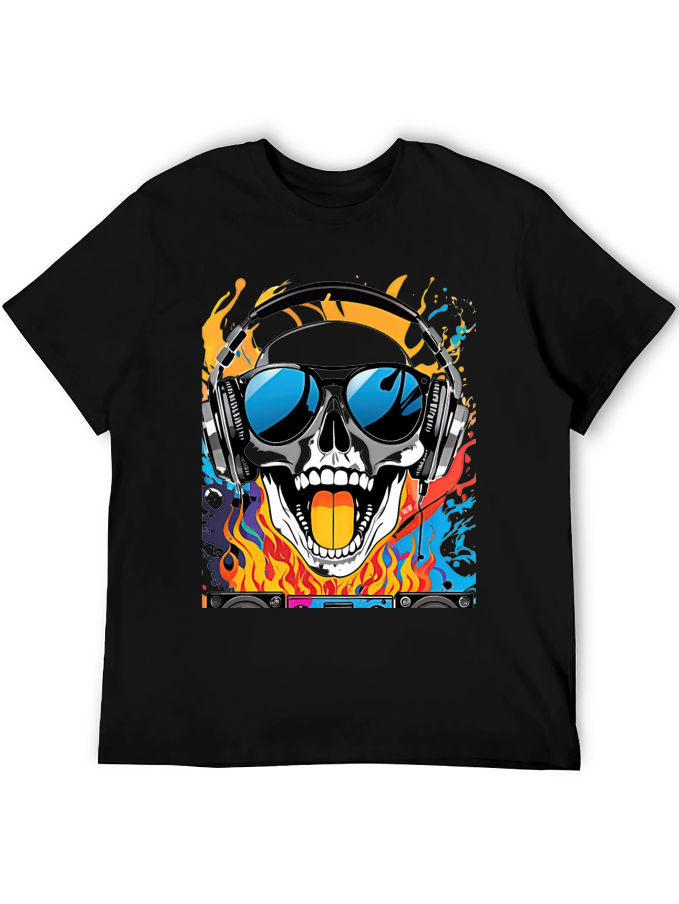 Skull DJ T-Shirt - Cool Graphic Tee