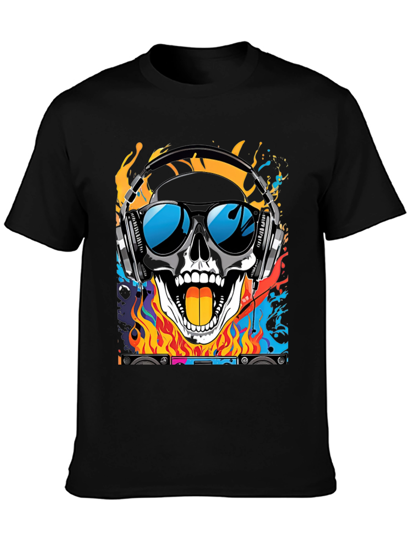 Skull DJ T-Shirt - Cool Graphic Tee