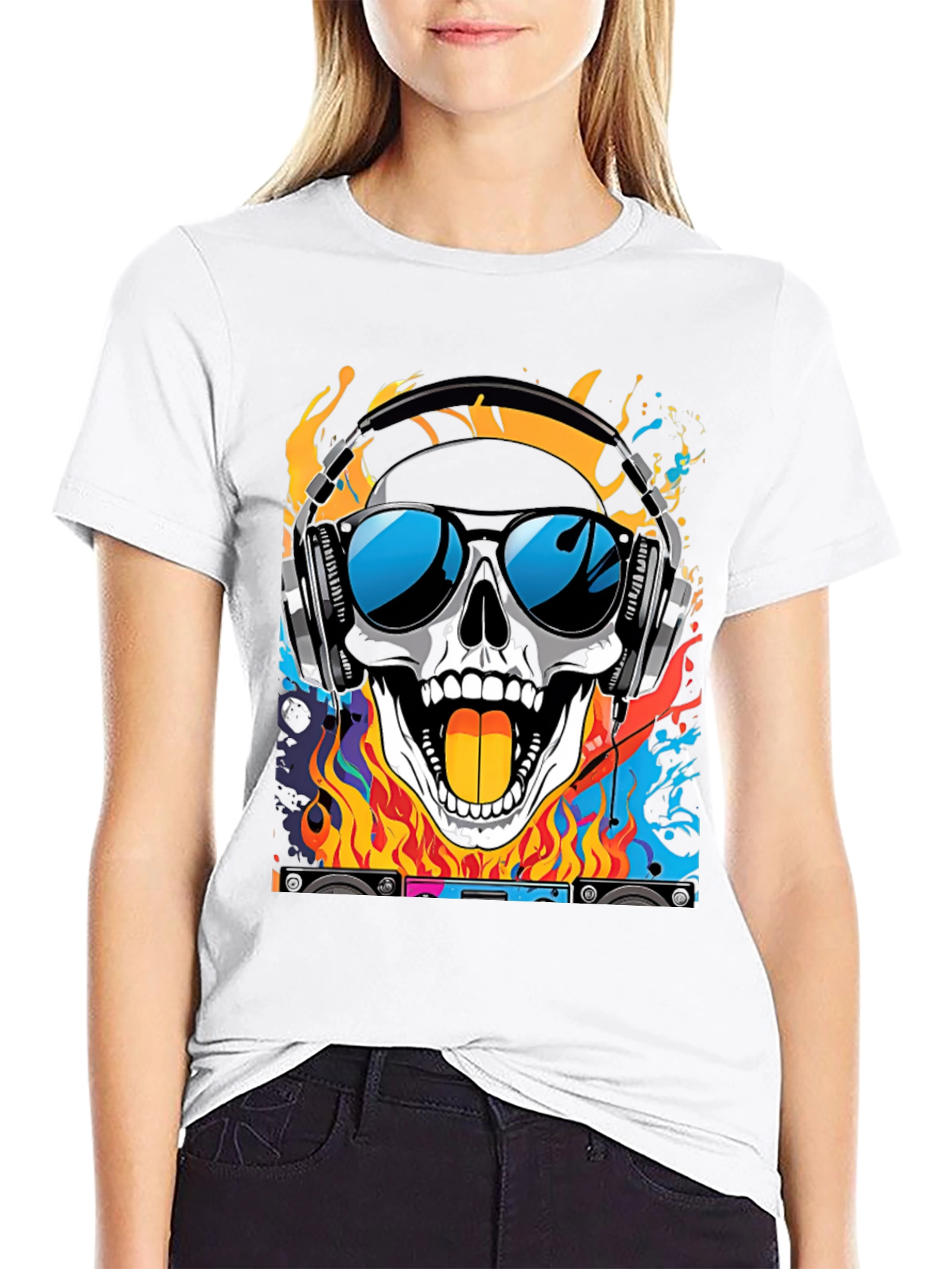 Skull DJ T-Shirt - Cool Graphic Tee