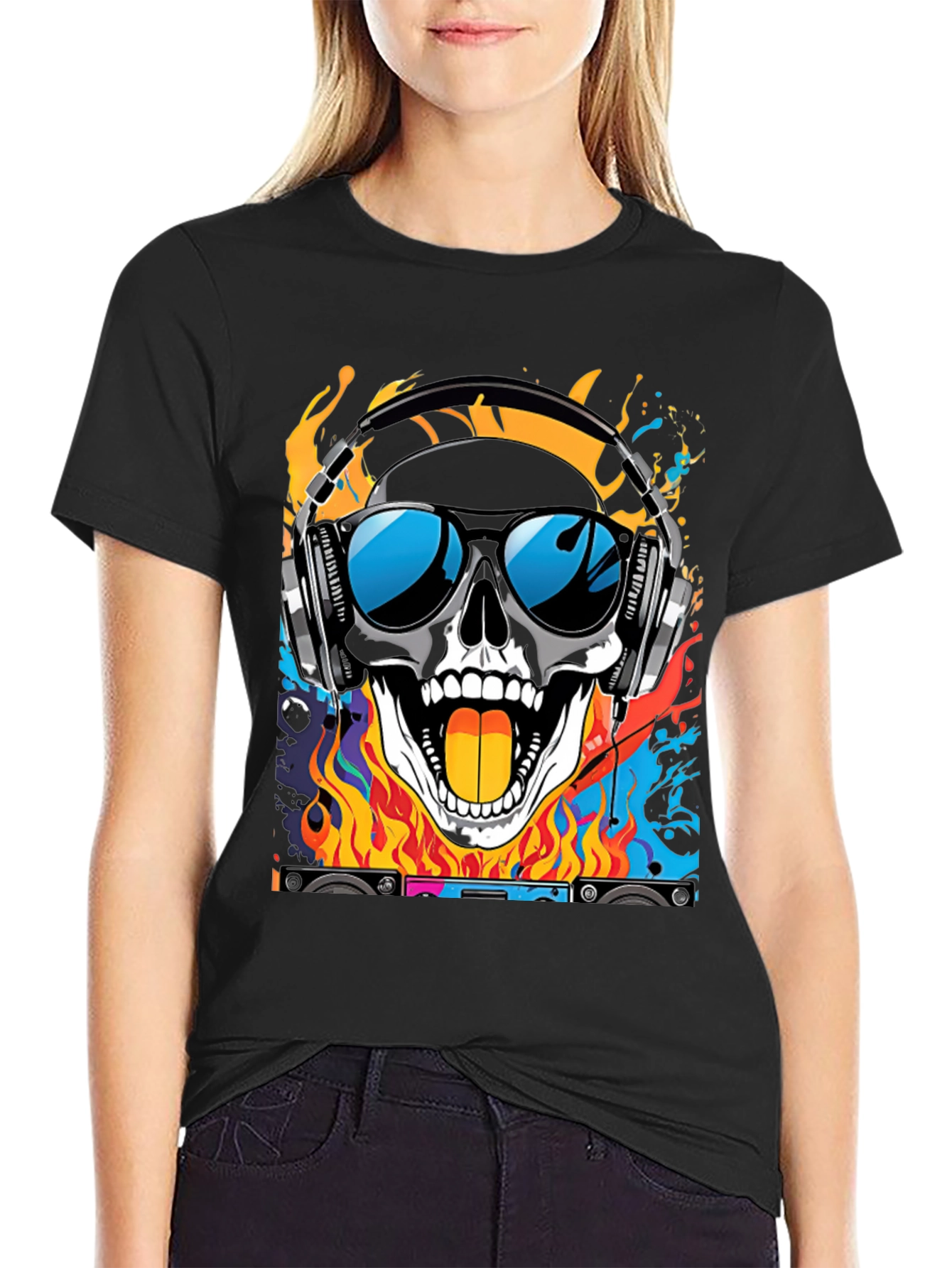 Skull DJ T-Shirt - Cool Graphic Tee