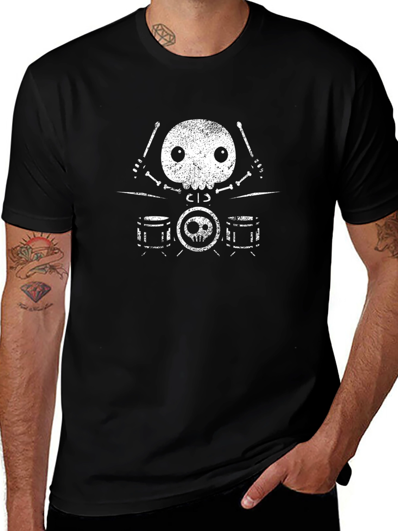 Skull Drummer Graphic Tee