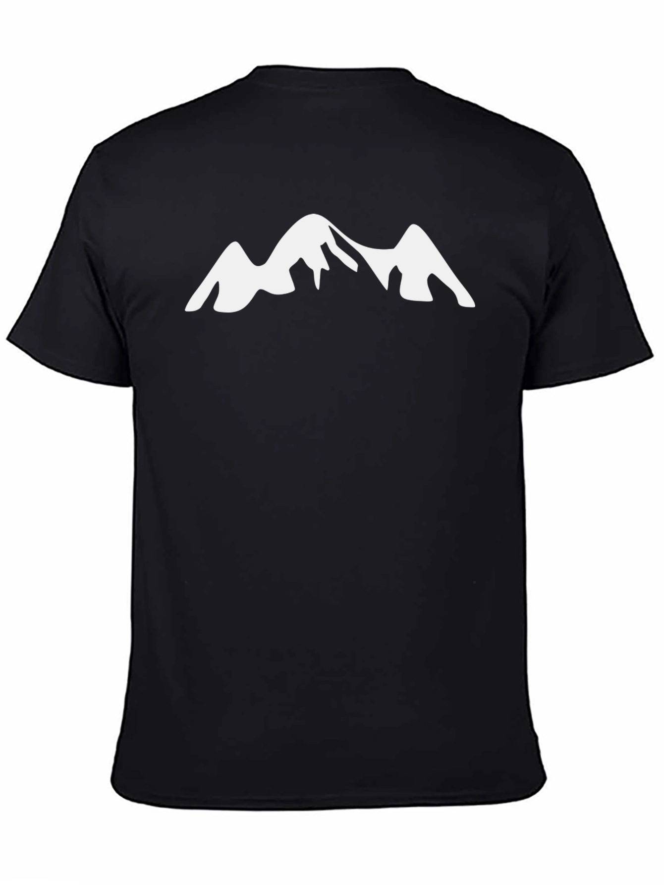 Mountain Peak Graphic Tee - Black Cotton Casual T-Shirt