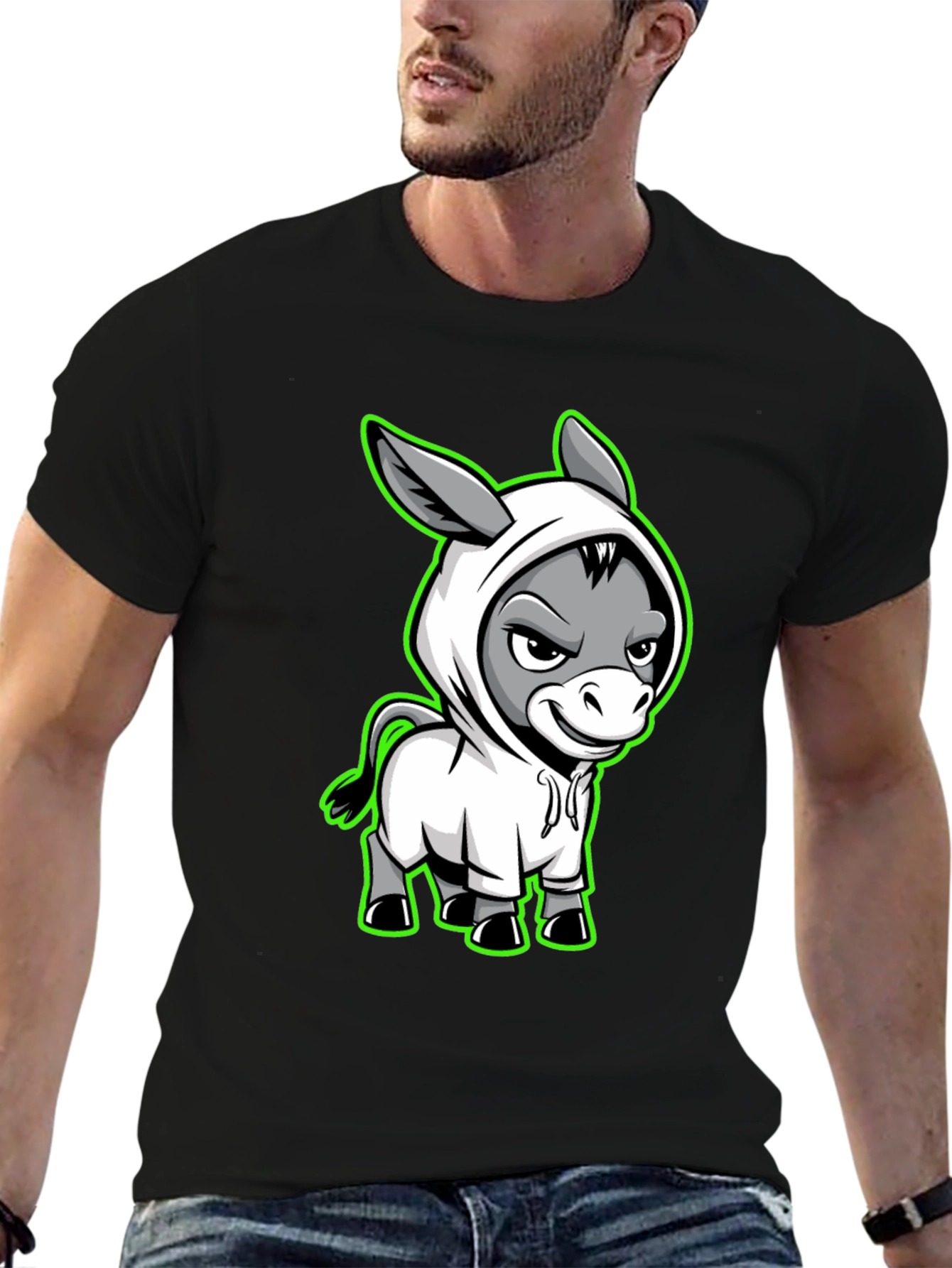 Cool Donkey Cartoon Graphic T-Shirt