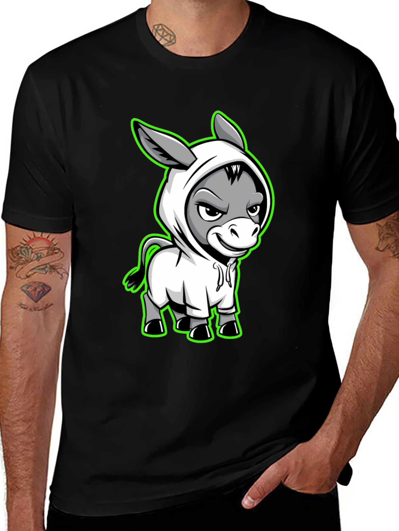 Cool Donkey Cartoon Graphic T-Shirt