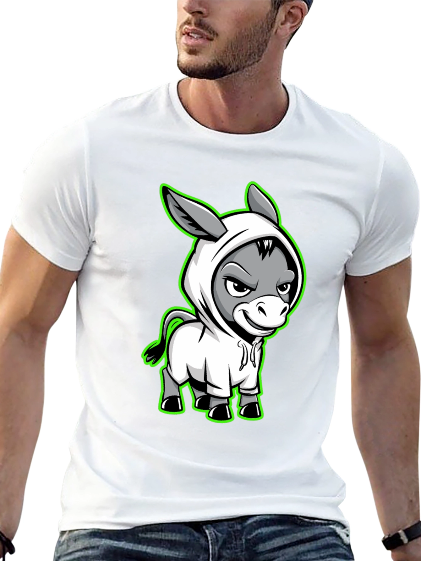 Cool Donkey Cartoon Graphic T-Shirt