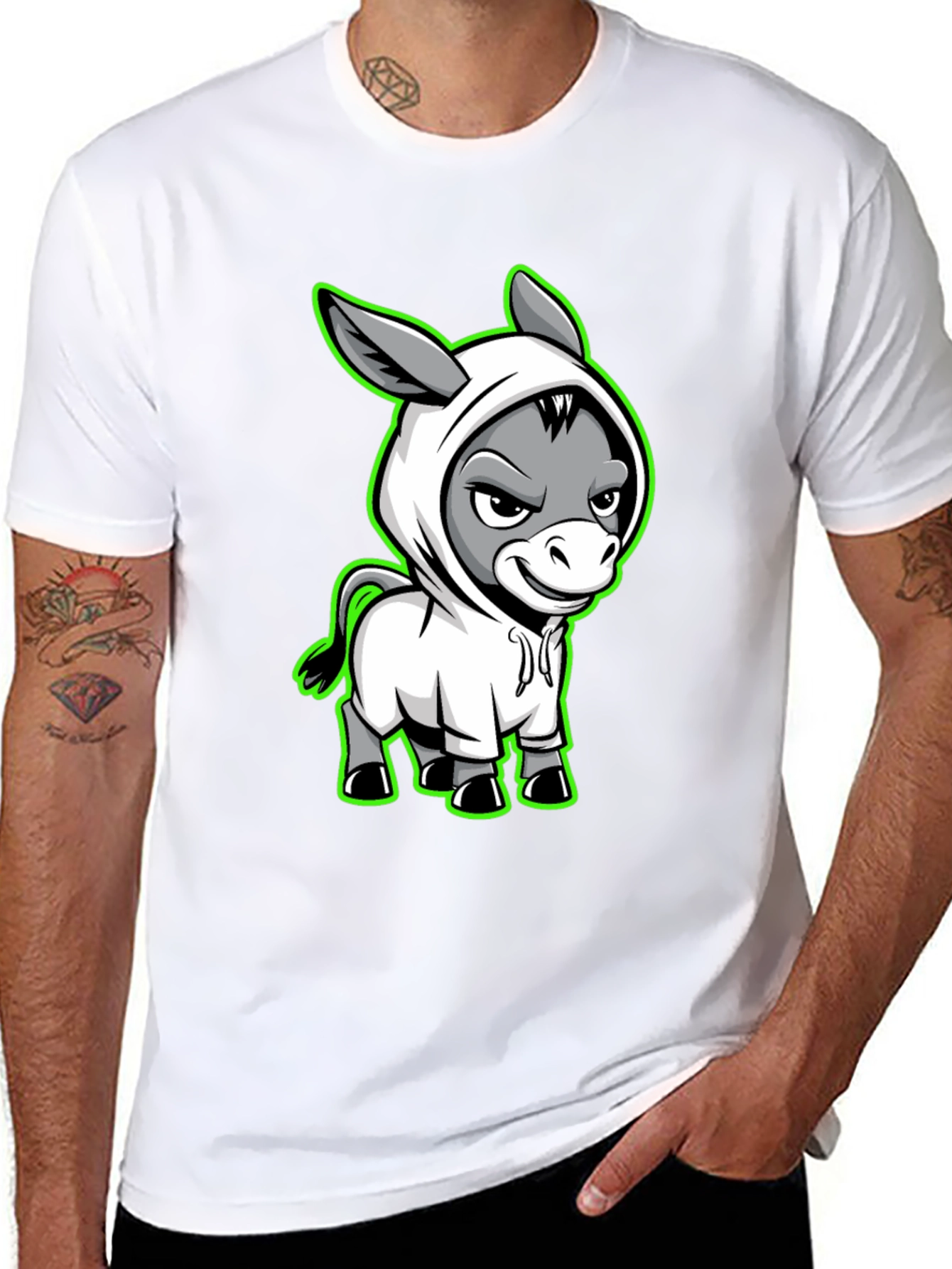 Cool Donkey Cartoon Graphic T-Shirt